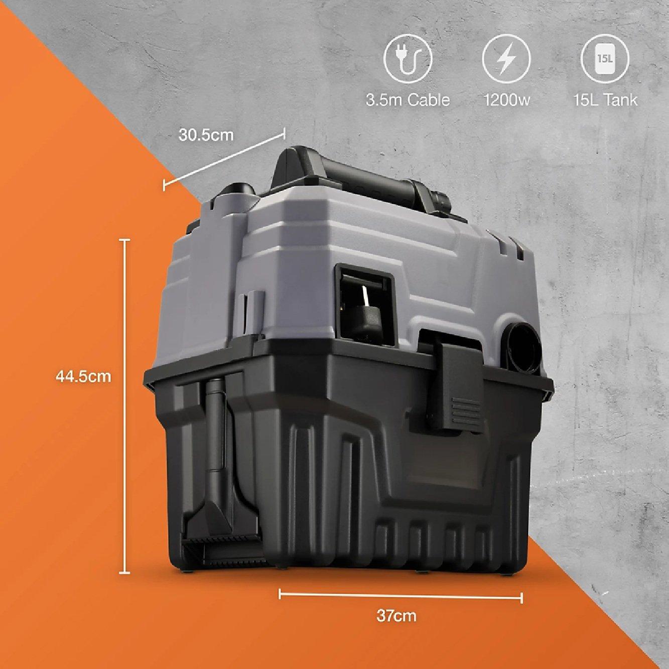 Grey - VonHaus - Wet & Dry Vacuum Cleaner - 1200W - 7