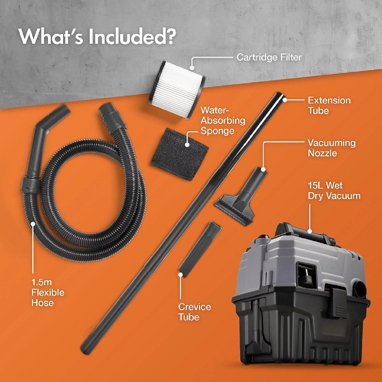 Grey - VonHaus - Wet & Dry Vacuum Cleaner - 1200W - 8