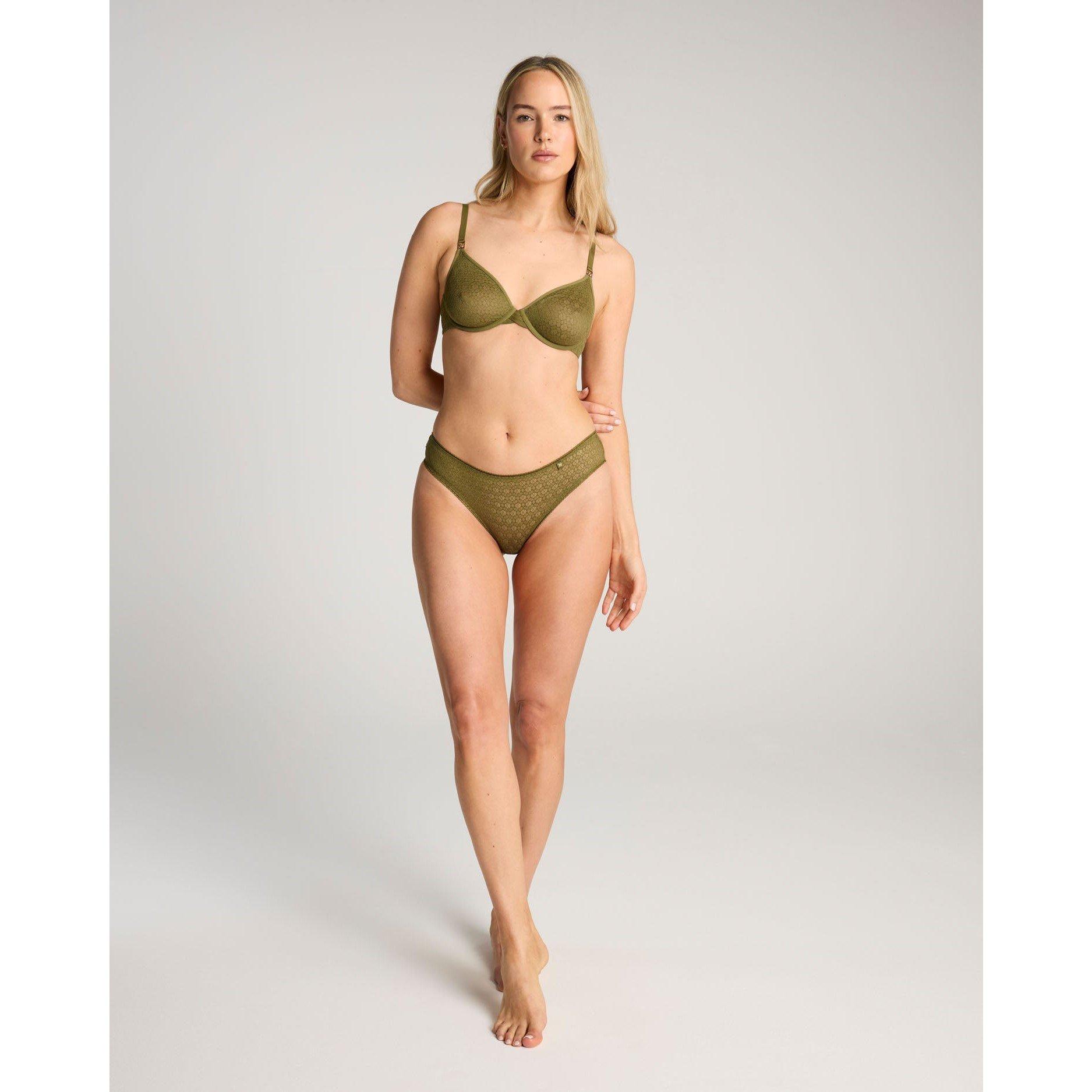 HIGH LEG BRIEF HONEYCOMB LACE