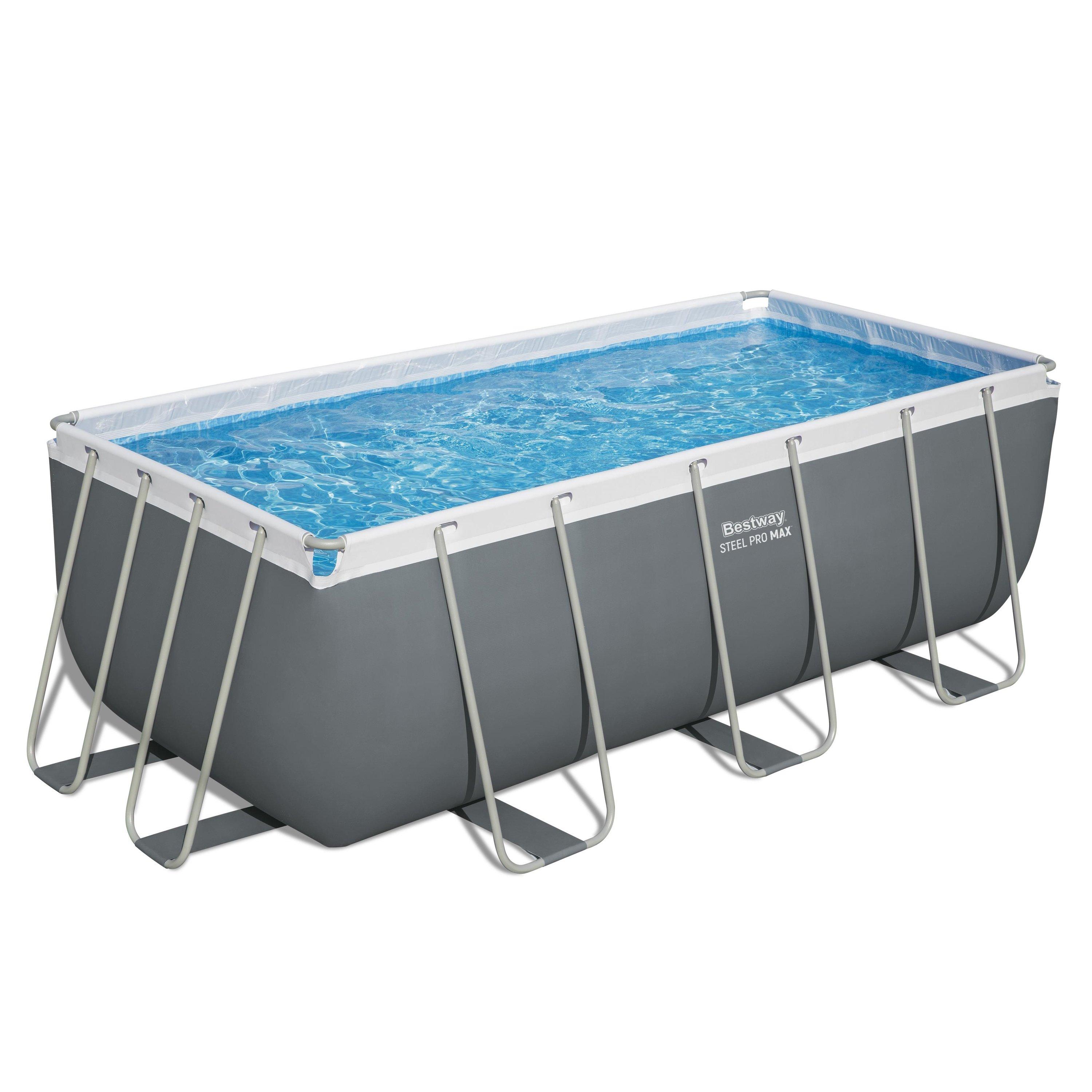 Grey - Bestway - 136 x 67 x 48 Steel Pro MAX Rectangular Pool - 2