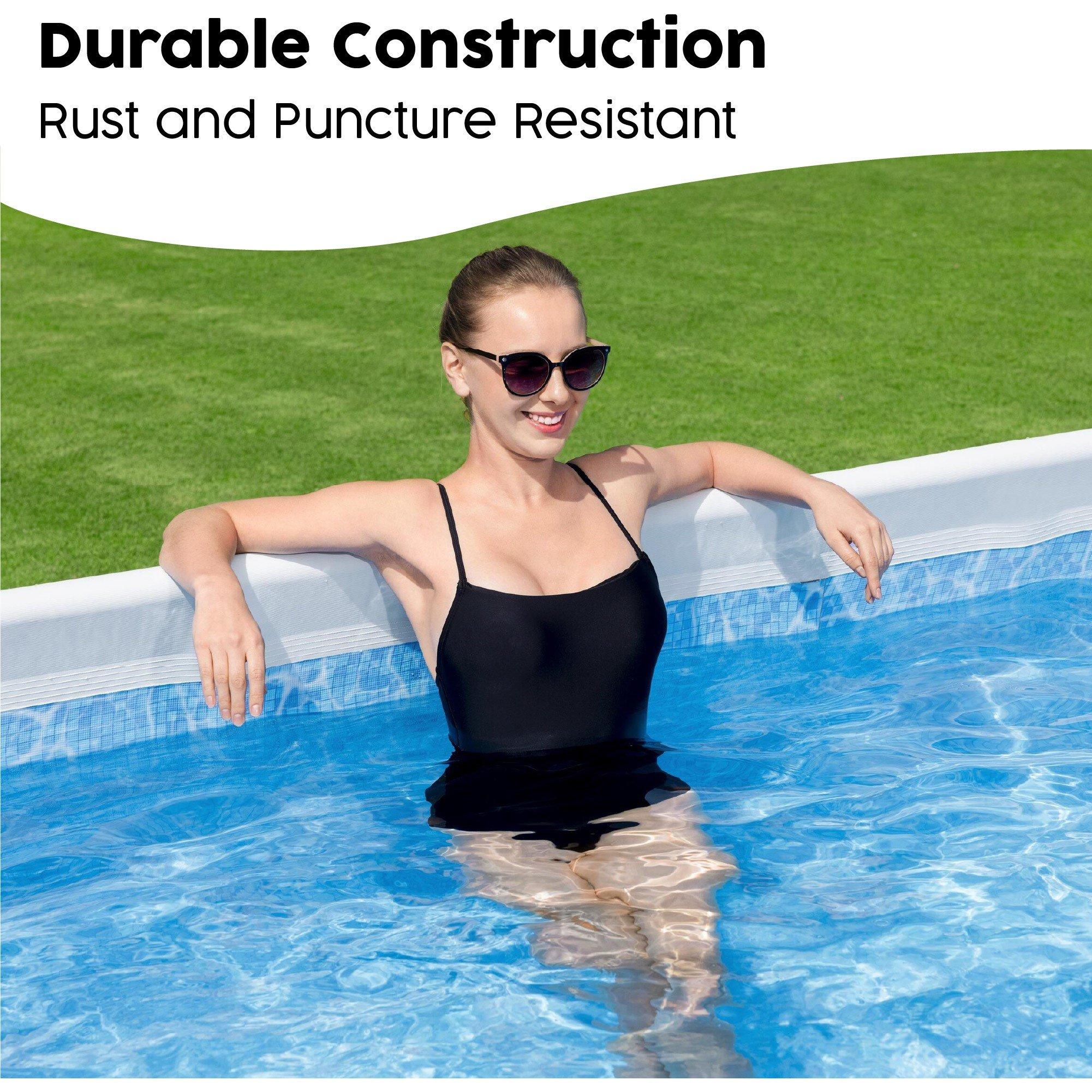 Grey - Bestway - 136 x 67 x 48 Steel Pro MAX Rectangular Pool - 3