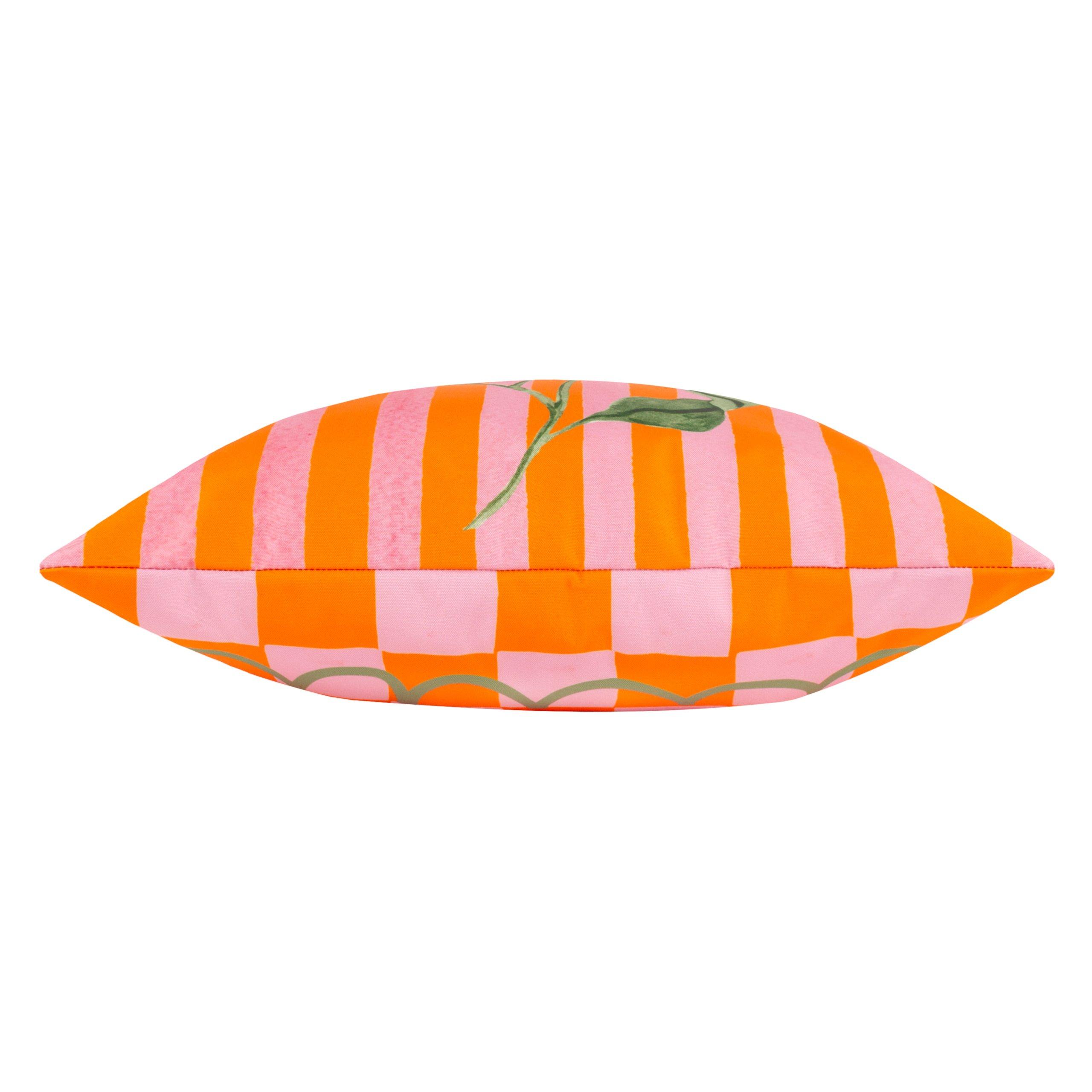 Orange - furn. - Oranges Striped Outdoor Cushion - 3