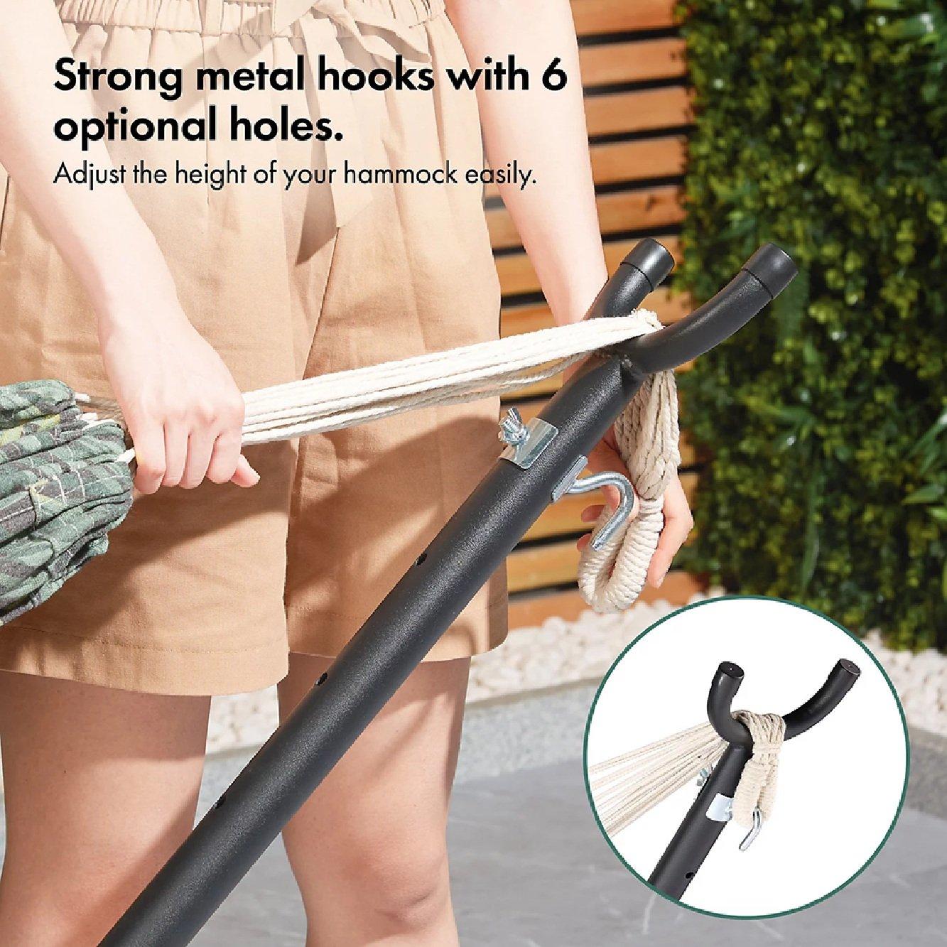 Multi - VonHaus - Ibiza 2 Person Palm Leaf Double Hammock with Stand - 4