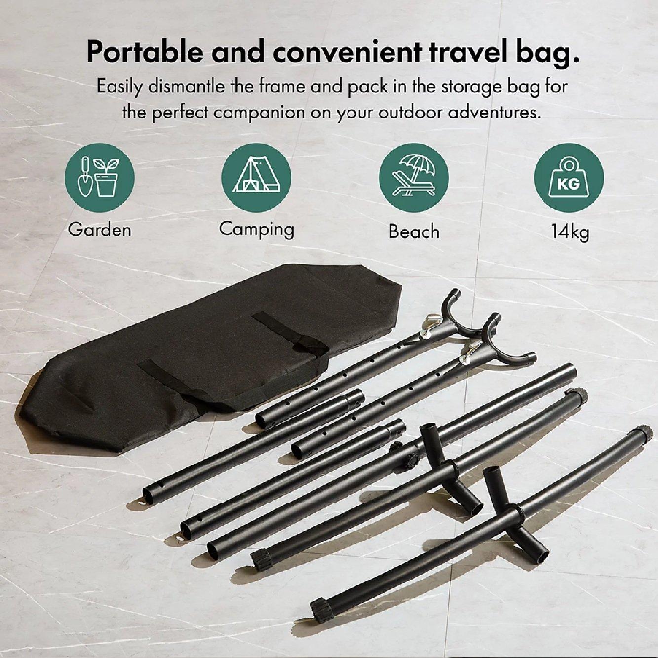 Multi - VonHaus - Ibiza 2 Person Palm Leaf Double Hammock with Stand - 6