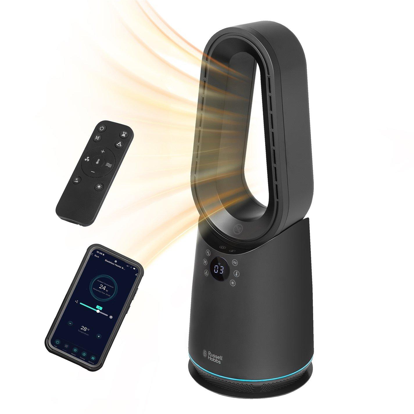 Black - Russell Hobbs - RHCBLDL3IN1B-SMT Smart Bladeless Heat & Cool Fan - 1