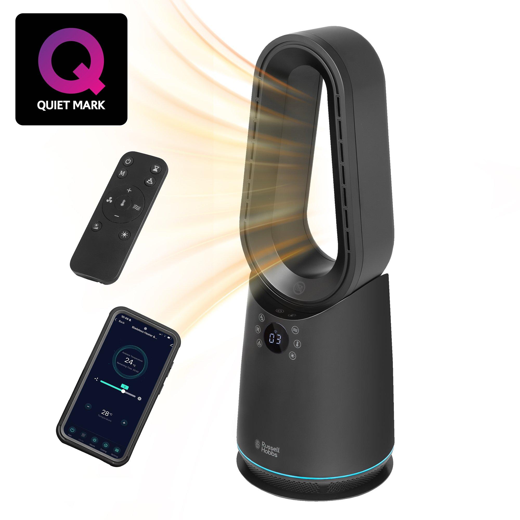Black - Russell Hobbs - RHCBLDL3IN1B-SMT Smart Bladeless Heat & Cool Fan - 13