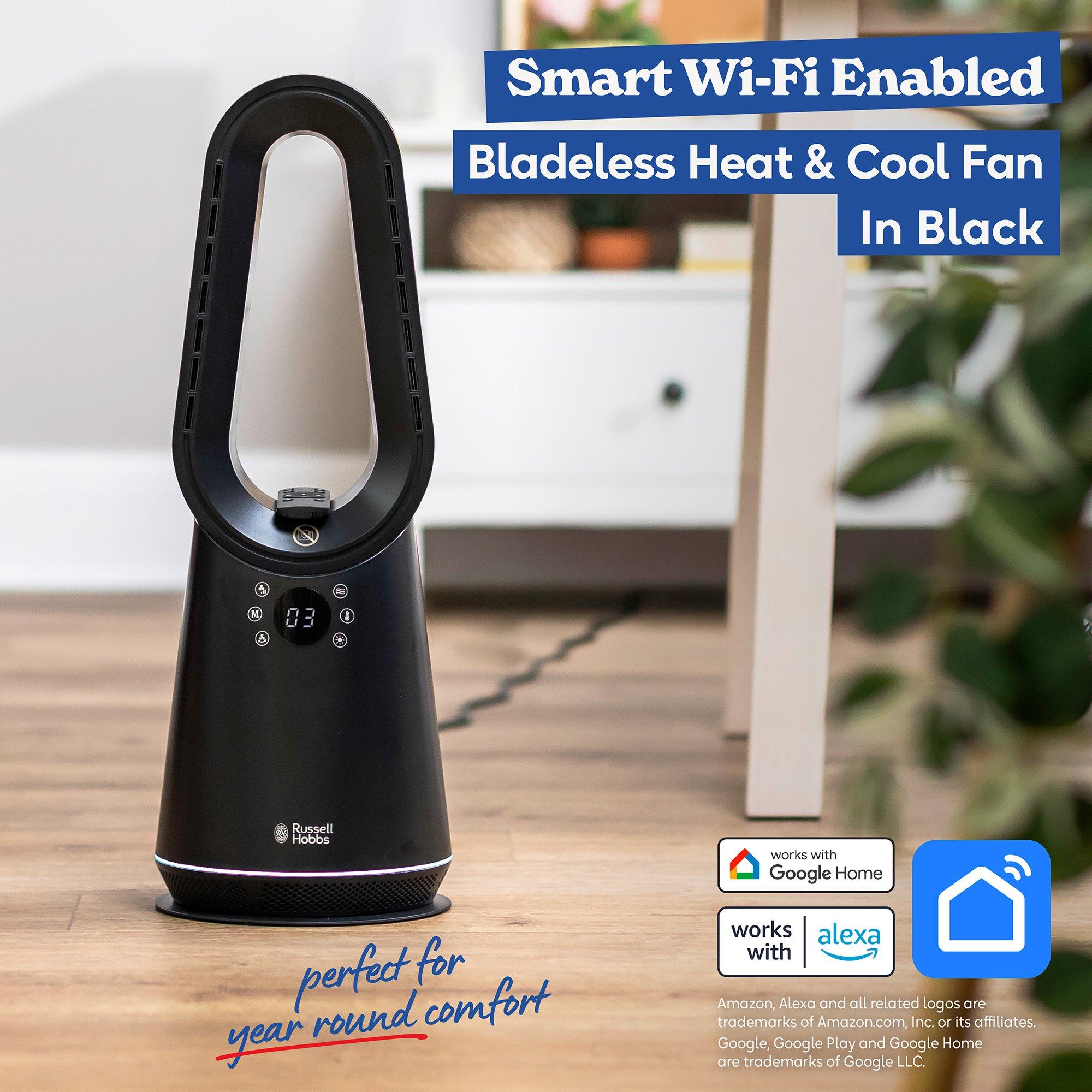 Black - Russell Hobbs - RHCBLDL3IN1B-SMT Smart Bladeless Heat & Cool Fan - 5