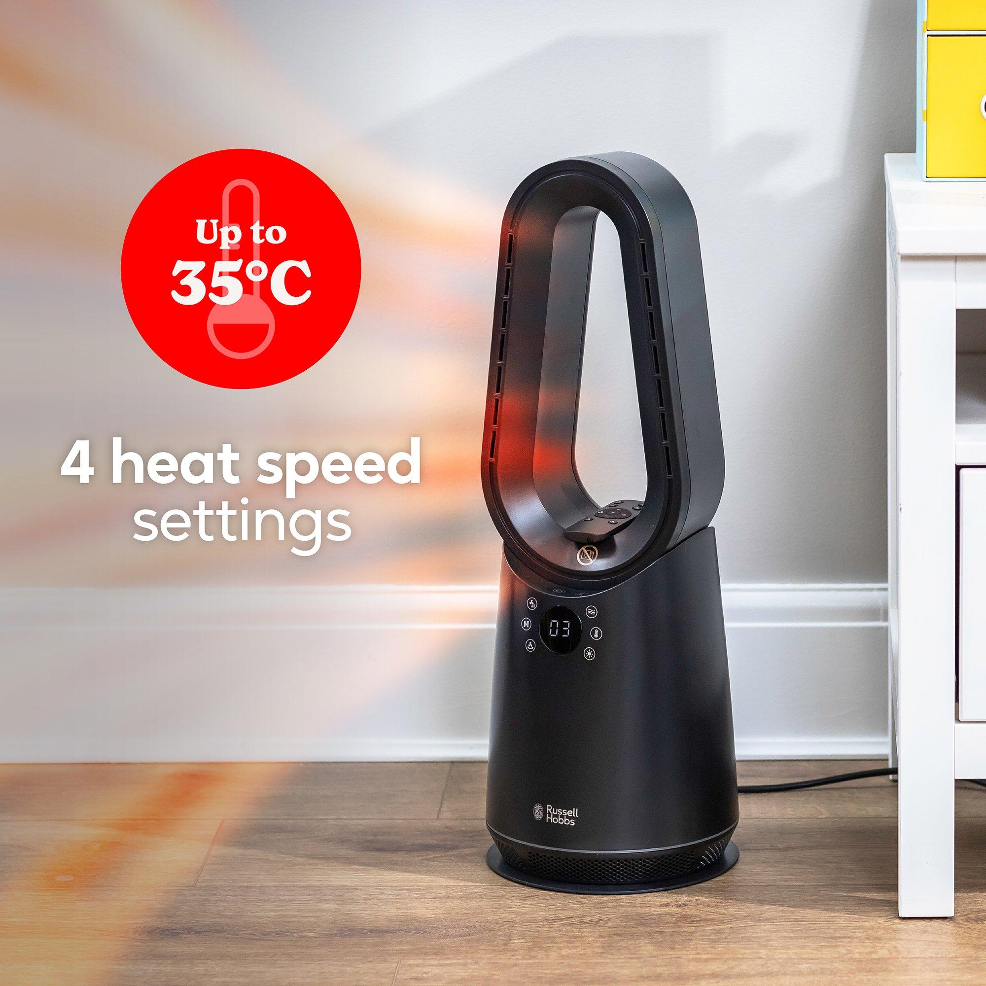 Black - Russell Hobbs - RHCBLDL3IN1B-SMT Smart Bladeless Heat & Cool Fan - 7