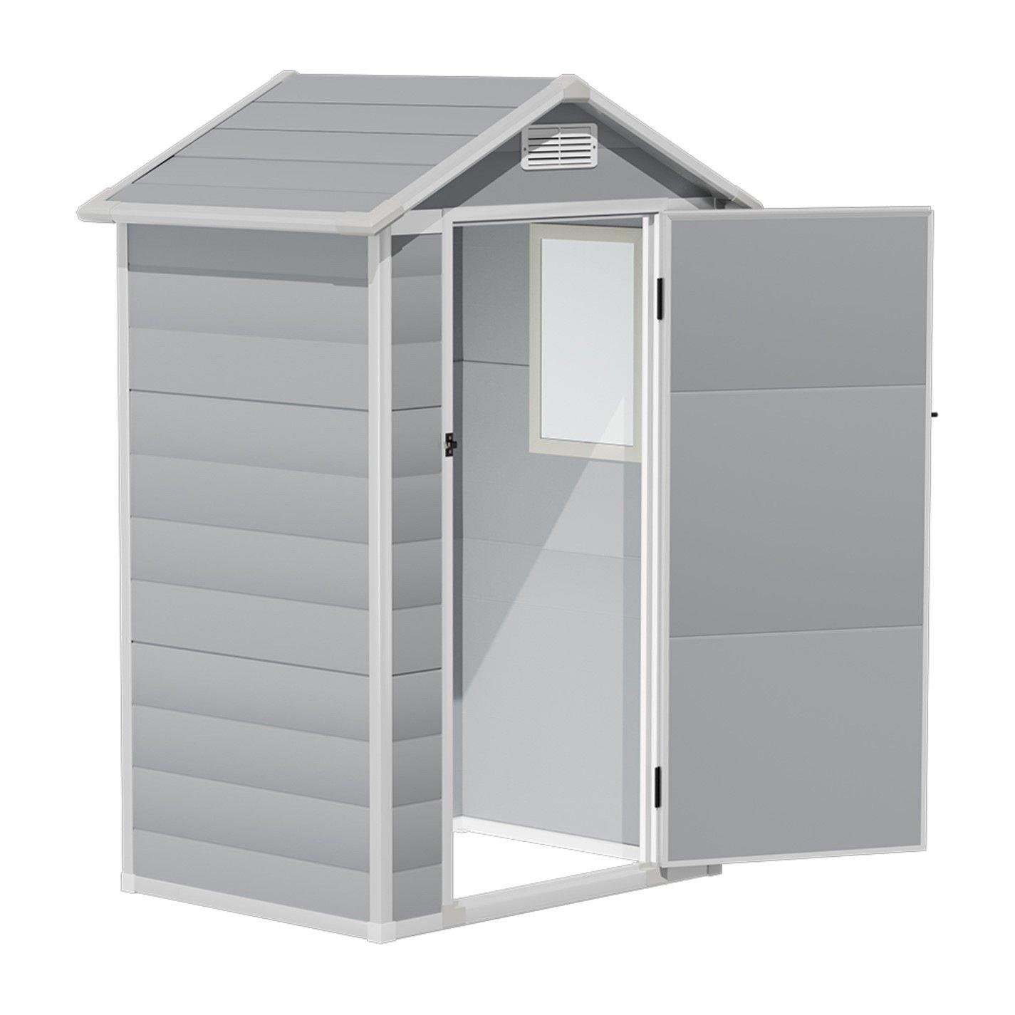 Grey - Breeins - Outdoor 4x3Fts Plastic Storage Shed Grey - 3