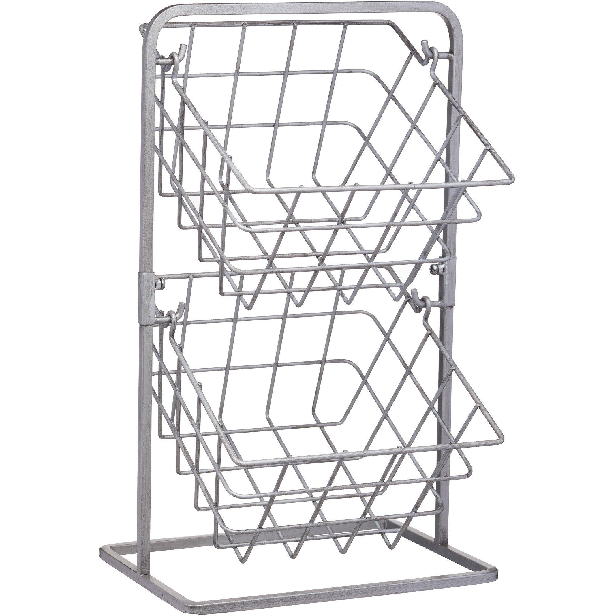 Grey - KitchenCraft - Industrial Kitchen 2 Tier Wire Storage Baskets - 1