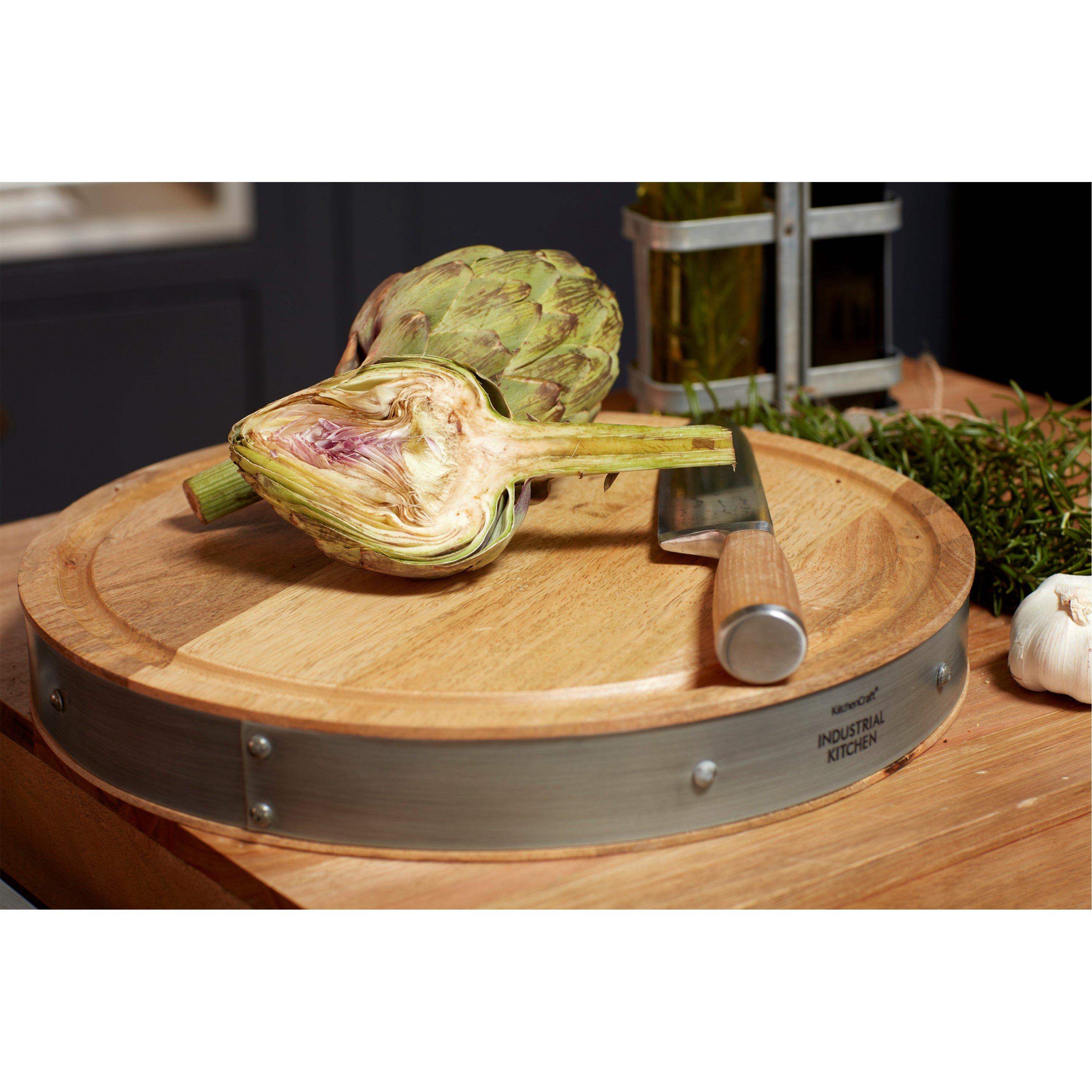Wood - KitchenCraft - Industrial Kitchen Round Wooden Chopping Board - 4