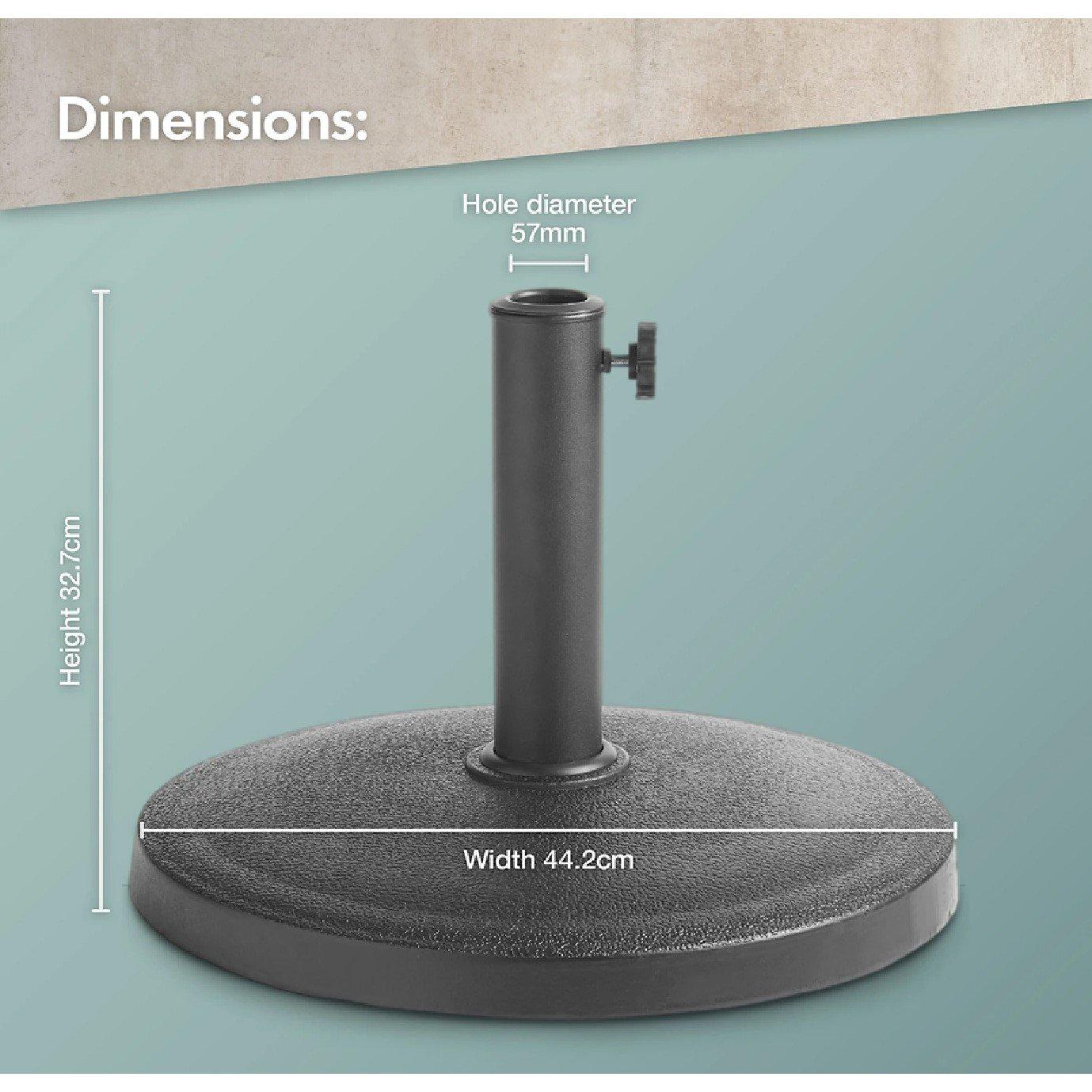 Orange - VonHaus - 2.7m Steel Garden Parasol & Base Set - 7