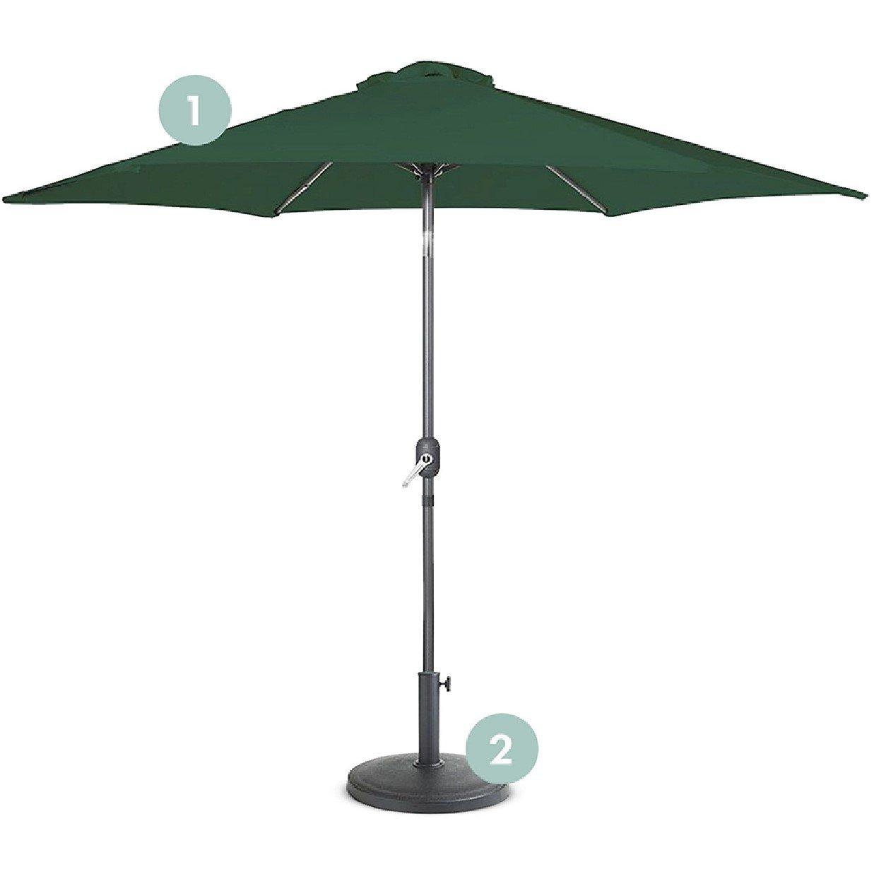 2.7m Steel Garden Parasol & Base Set