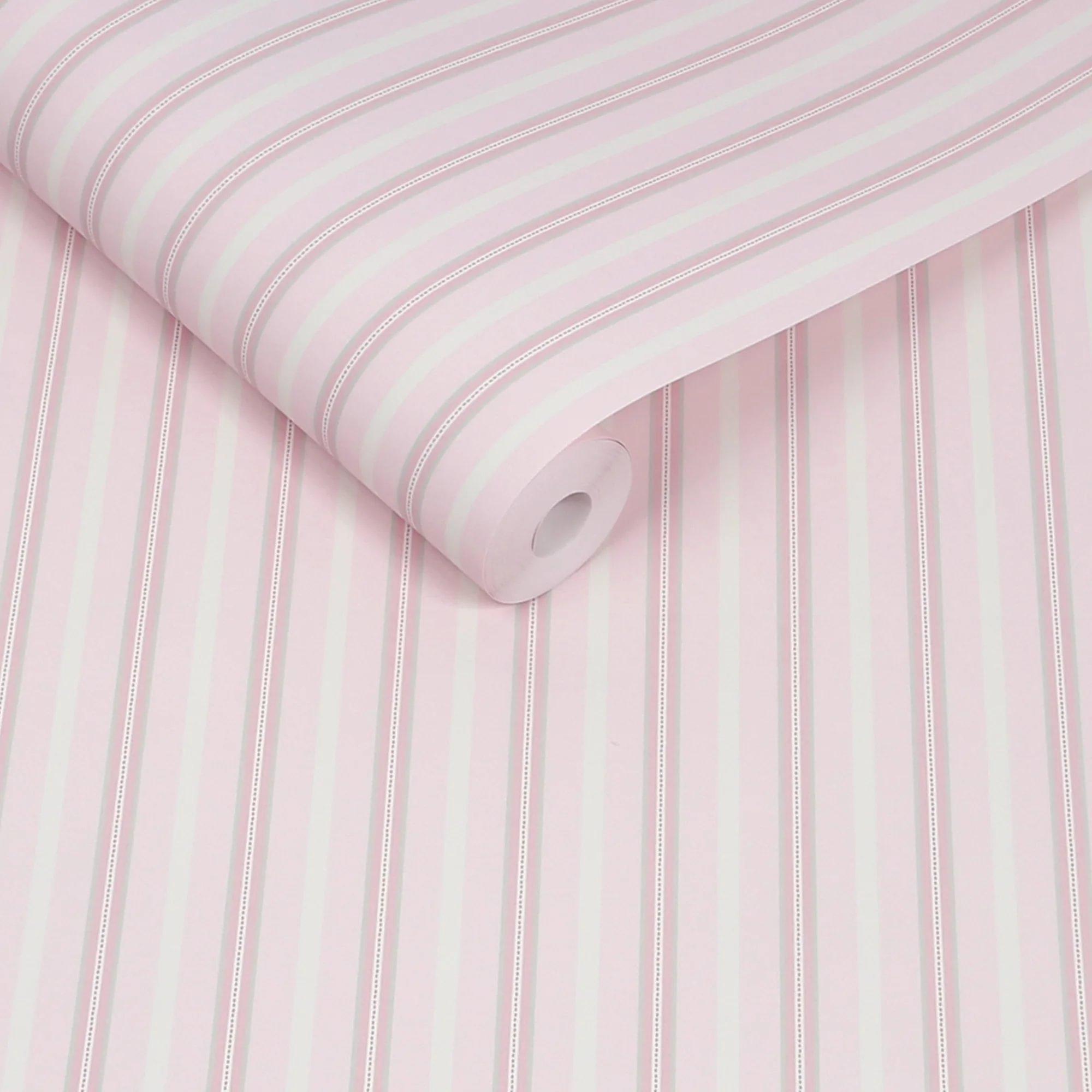 Pink - Cath Kidston - Stitched Stripe Blue Wallpaper - 3