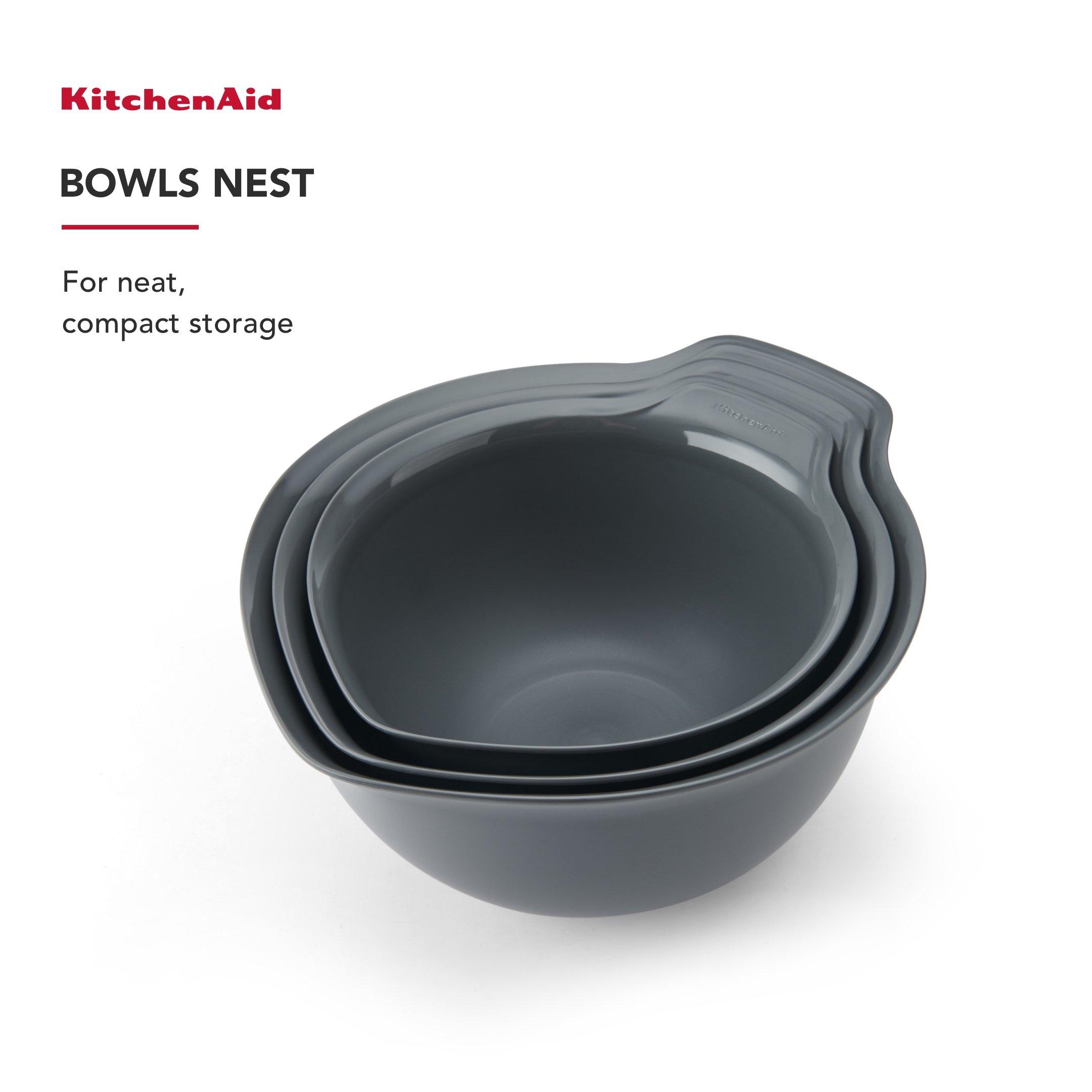 Grey - KitchenAid - KitchenAid Nesting Mixing Bowl Set - Charcoal - 2
