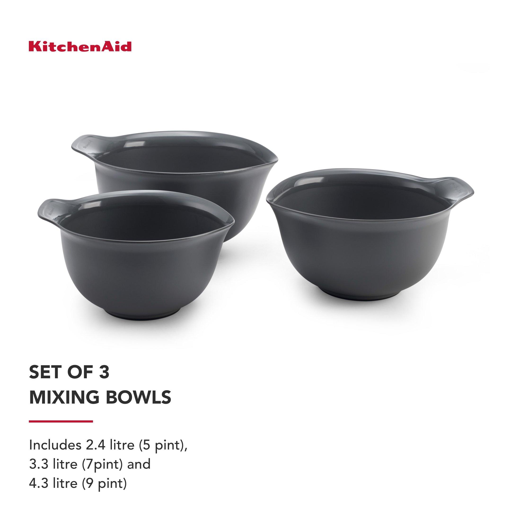 Grey - KitchenAid - KitchenAid Nesting Mixing Bowl Set - Charcoal - 5
