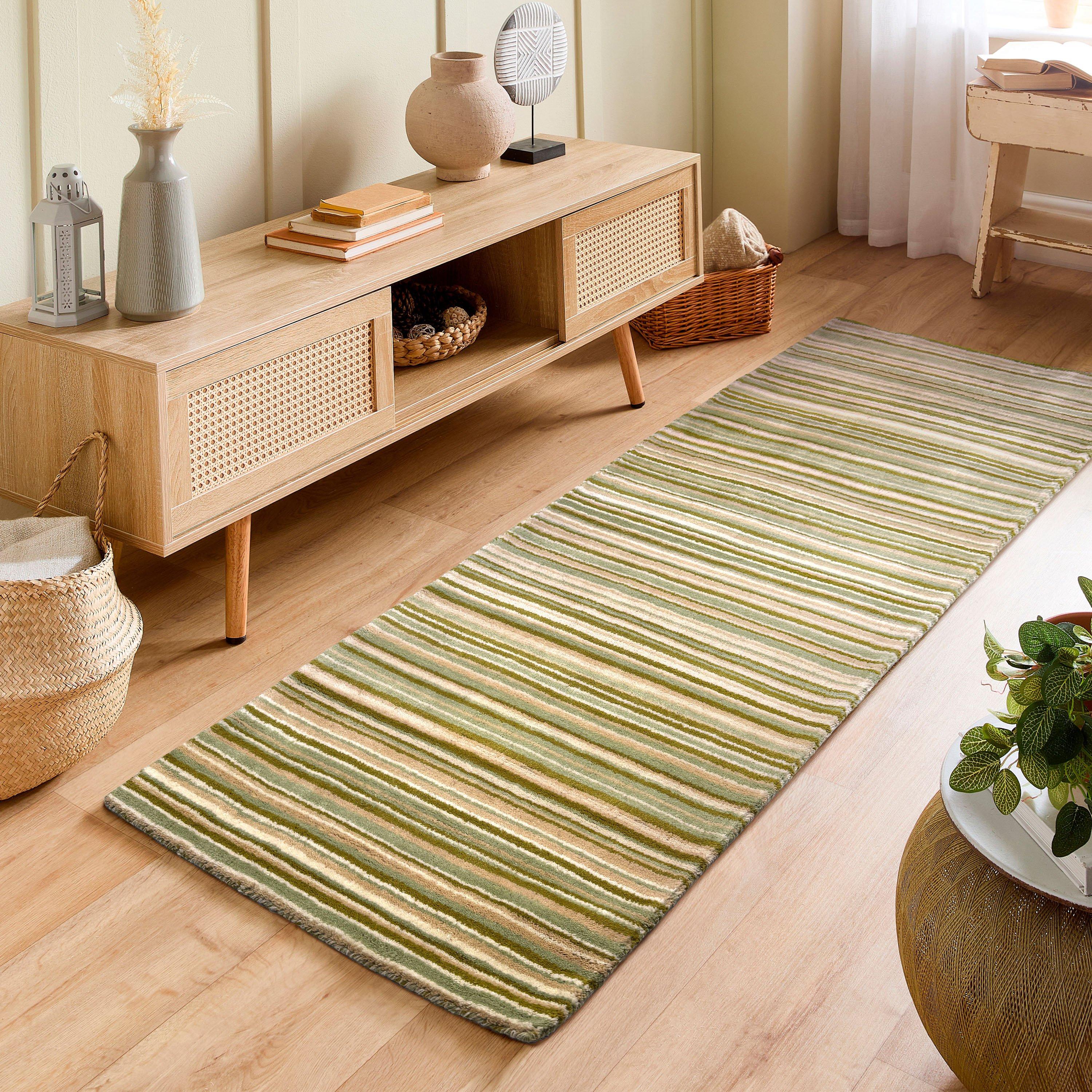 Origin Rugs  Fine Stripes Rug - Green - 120x170cm