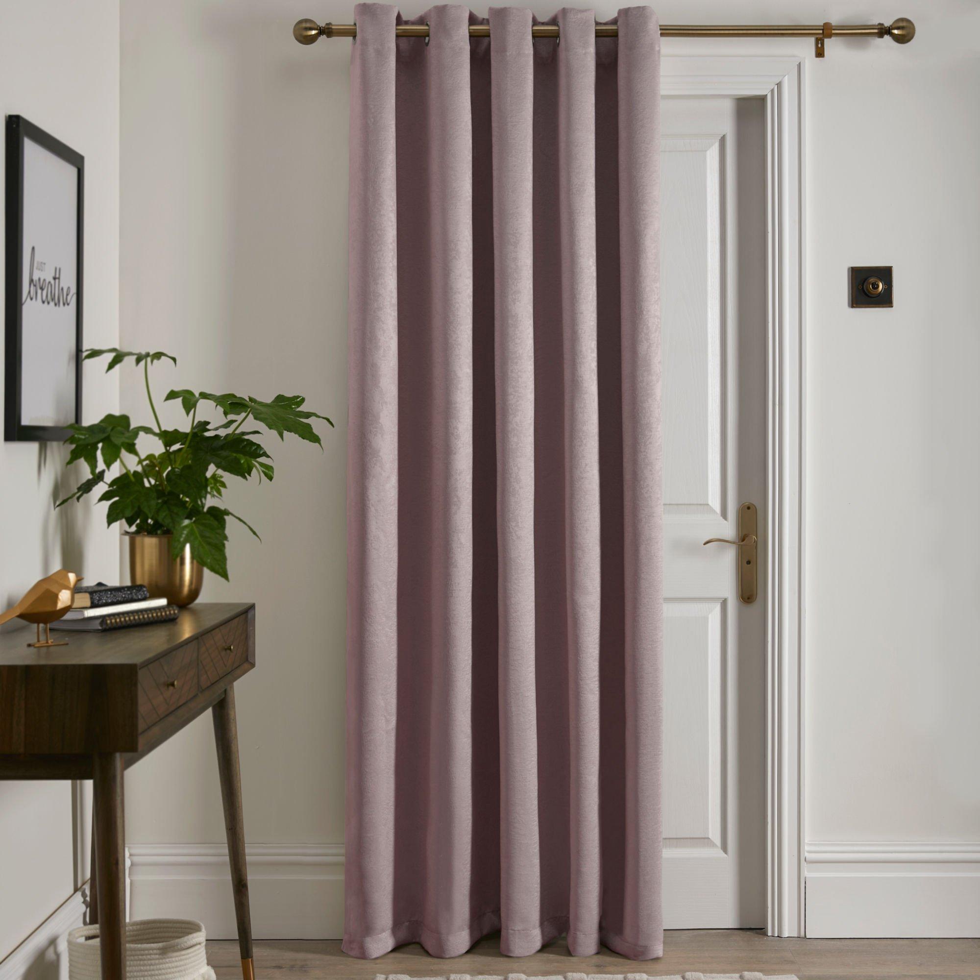 Fusion  Strata Single Panel Door Or Window Eyelet Curtain - Blush - 168x214cm