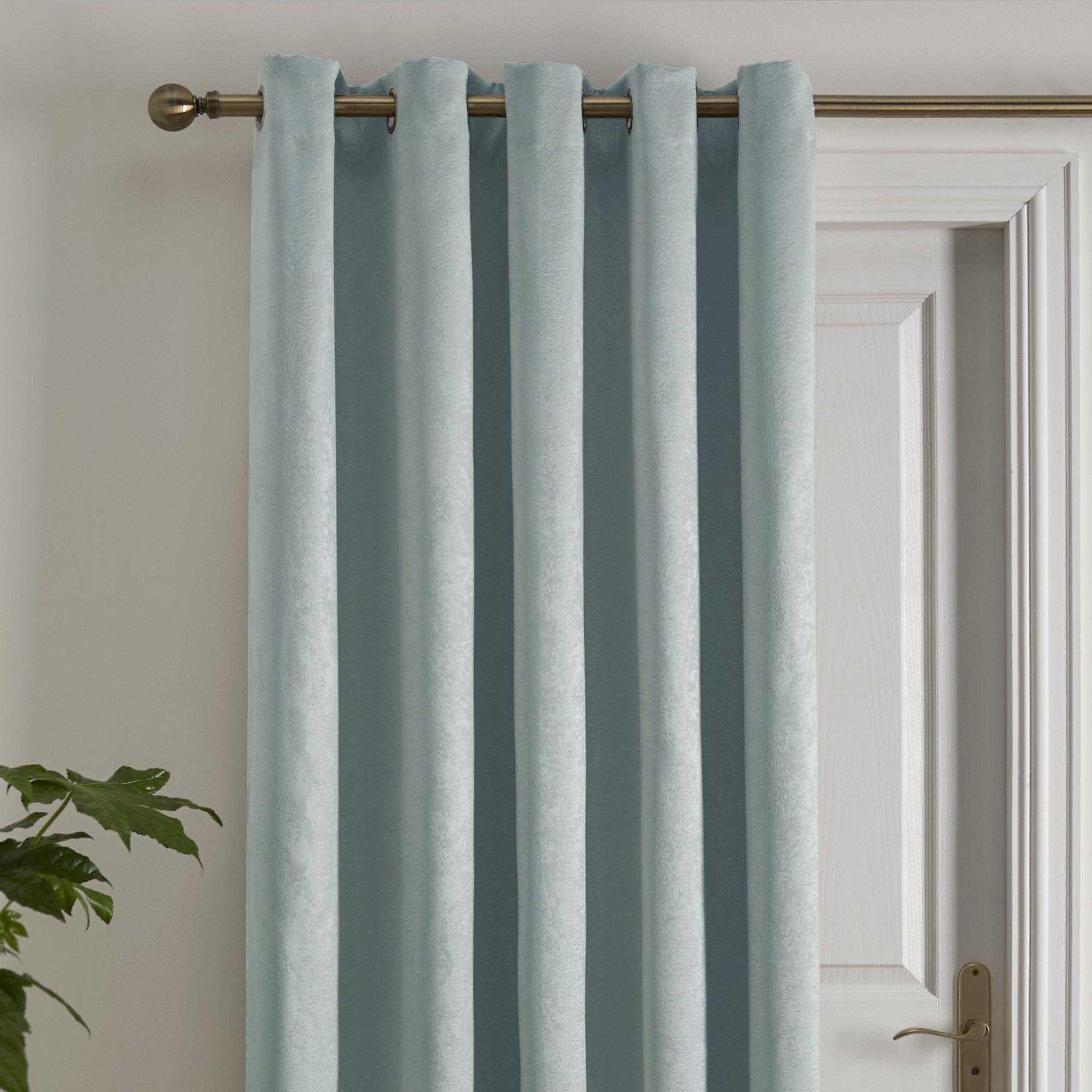 Duck Egg - Fusion - Strata Single Panel Door or Window Eyelet Curtain - 2