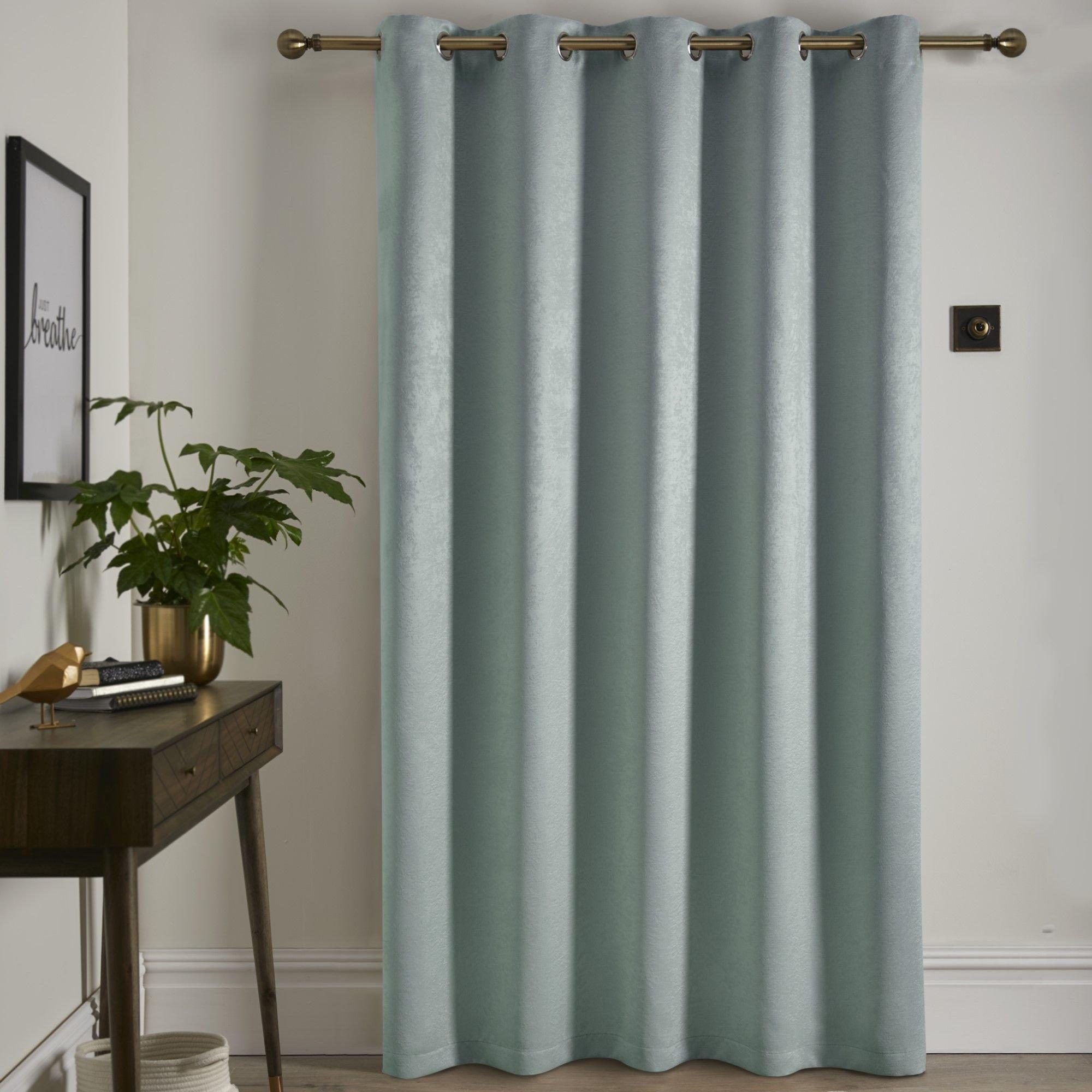 Duck Egg - Fusion - Strata Single Panel Door or Window Eyelet Curtain - 3