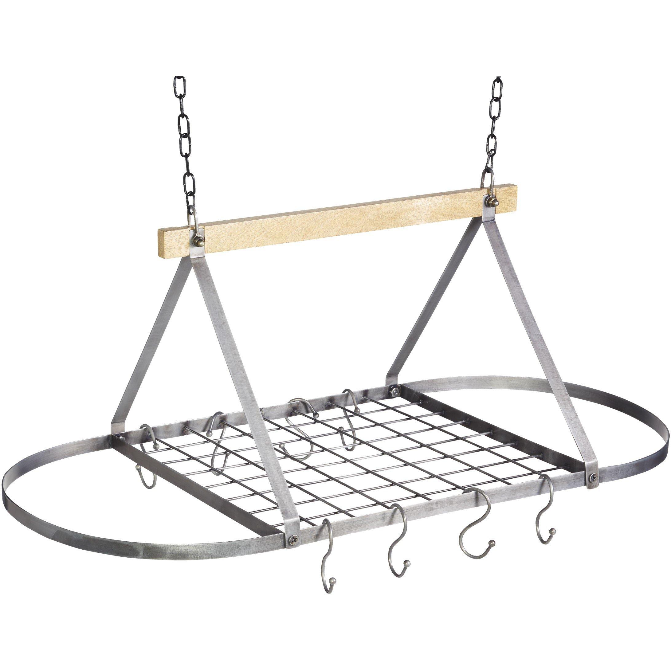 Grey - KitchenCraft - Industrial Kitchen Ceiling Hanging Pot & Pan Rack - 1