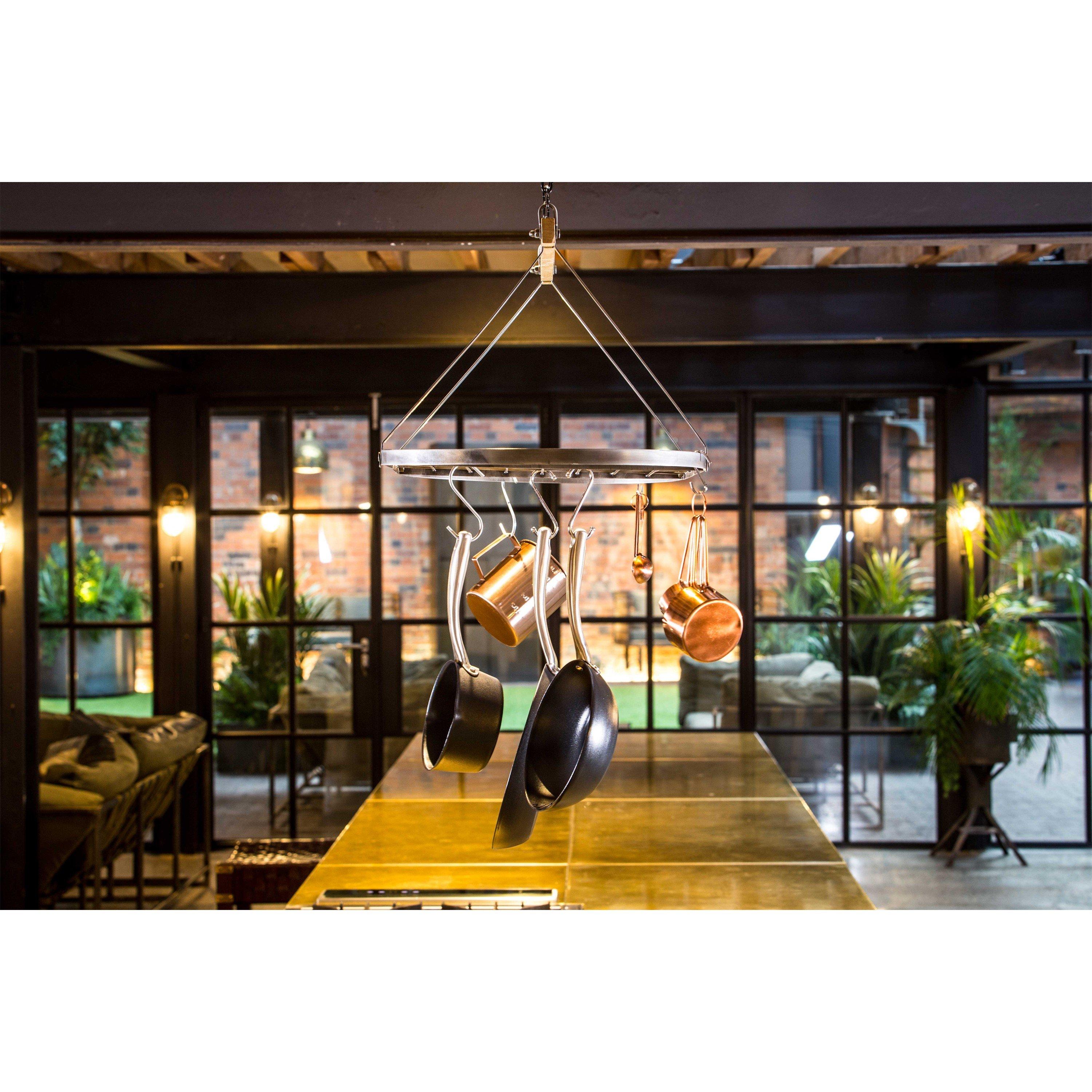 Grey - KitchenCraft - Industrial Kitchen Ceiling Hanging Pot & Pan Rack - 3