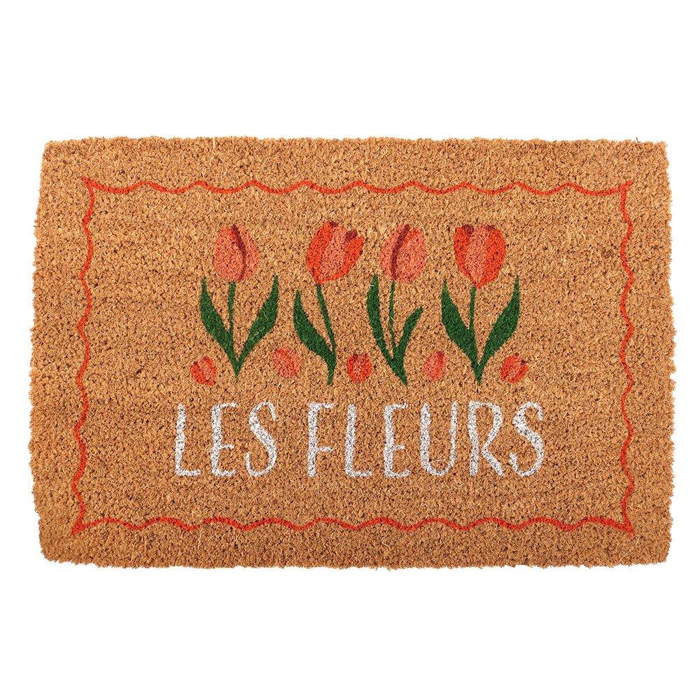 White - Something Different - Natural Les Fleurs Tulip Doormat - 2