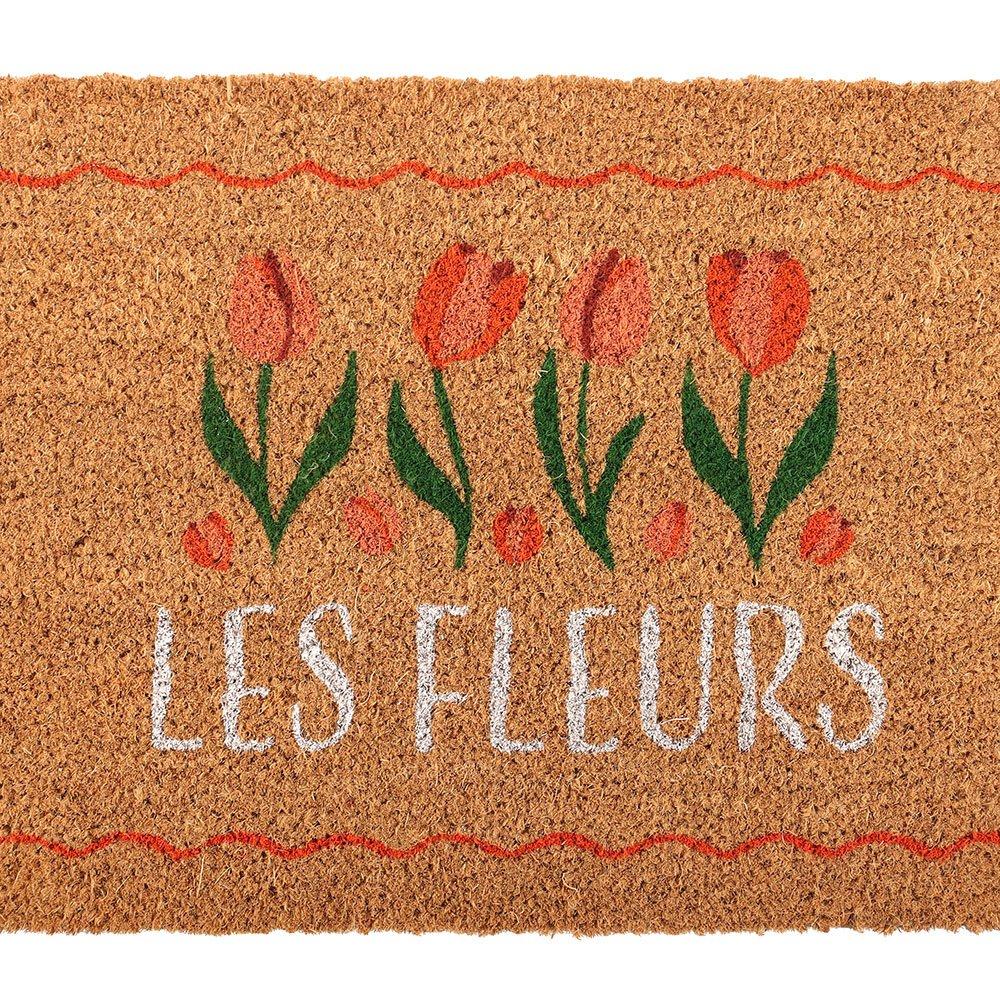 White - Something Different - Natural Les Fleurs Tulip Doormat - 3
