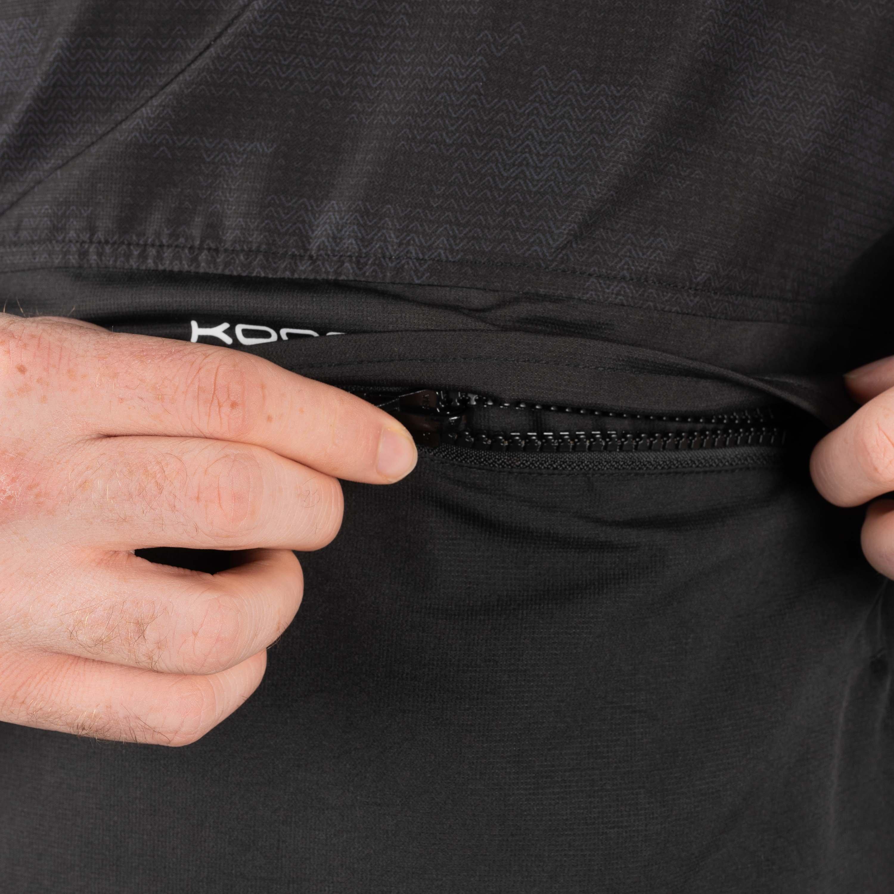 Schwarz/Tarnung - KooGa - Vortec Water Resistant Wind Resistant Long Sleeve 3 Pockets Half Zip Performance Rugby Jacket - 3