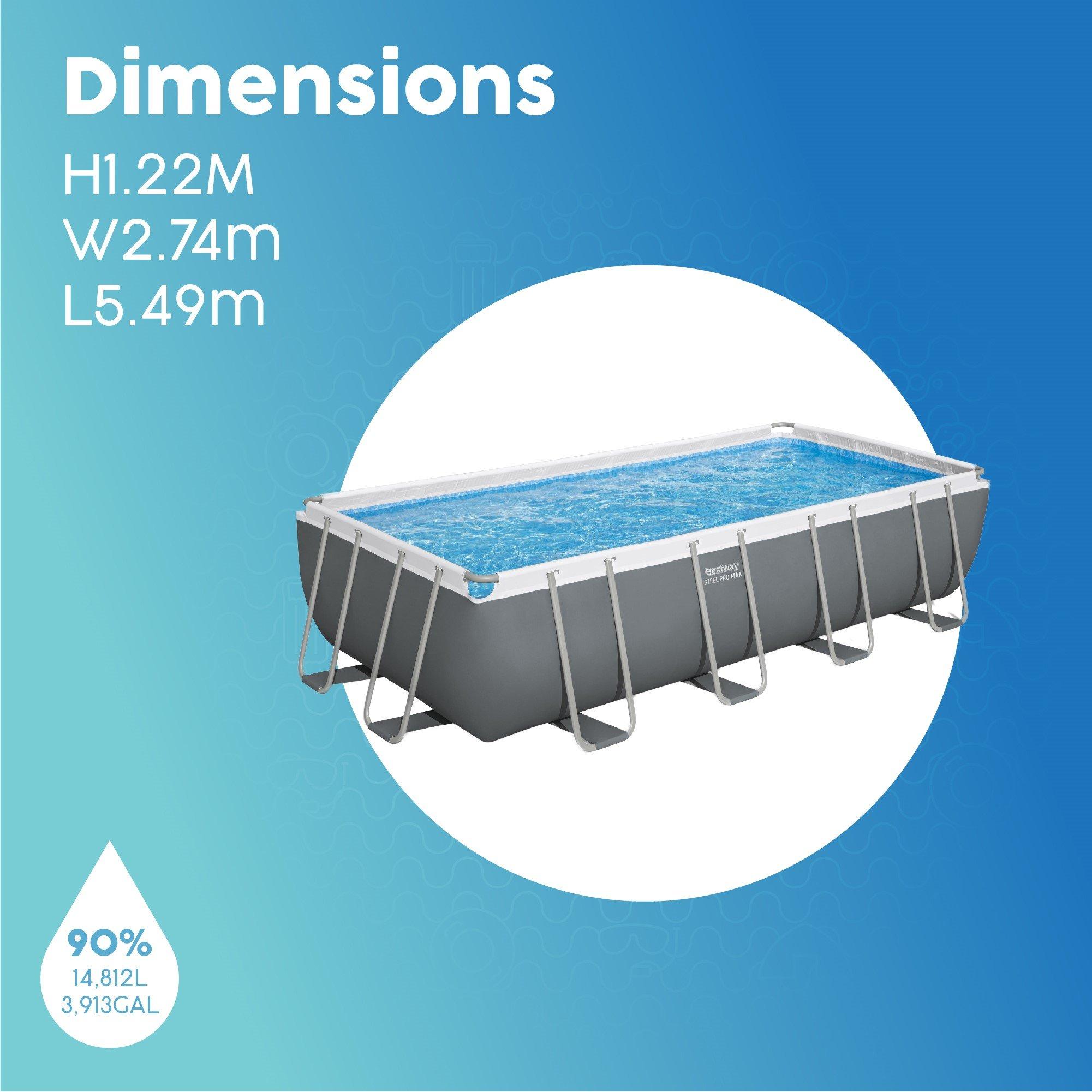 Grey - Bestway - Steel Pro MAX™ 18 x 9 x 48 Pool Set - 5