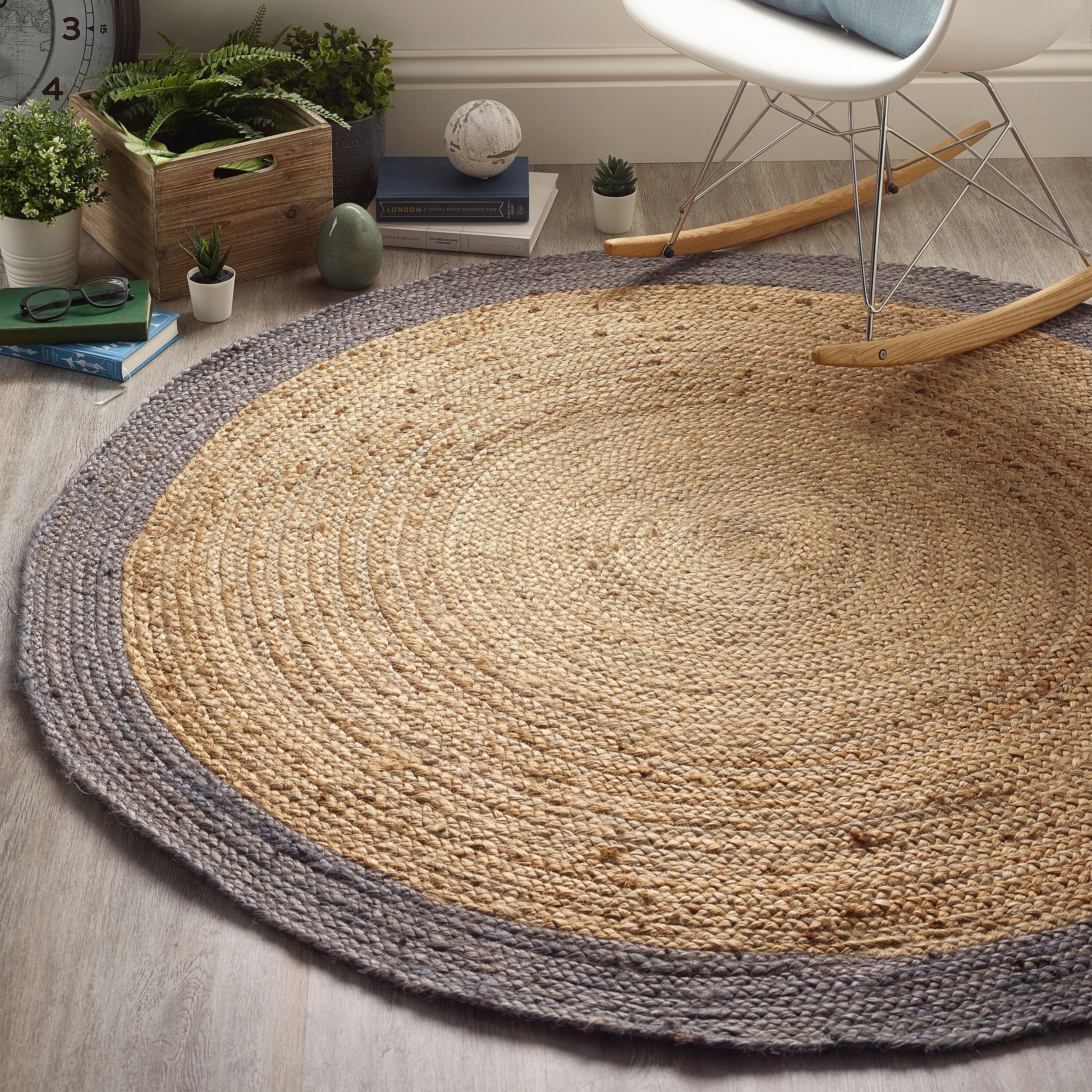 Grey - Origin - Jute Border Rug - 1