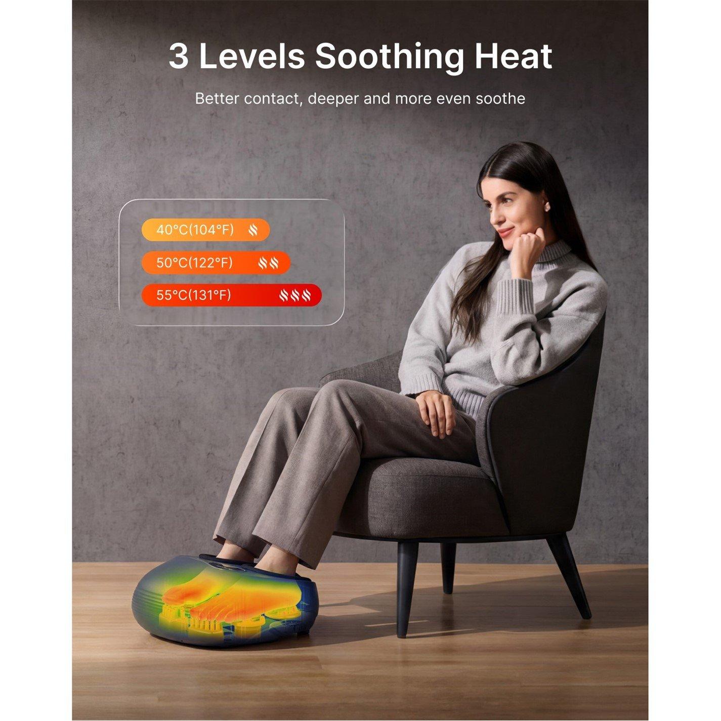 Black - Renpho - Shiatsu Foot Massager WMF08 with Cooling Function - 6