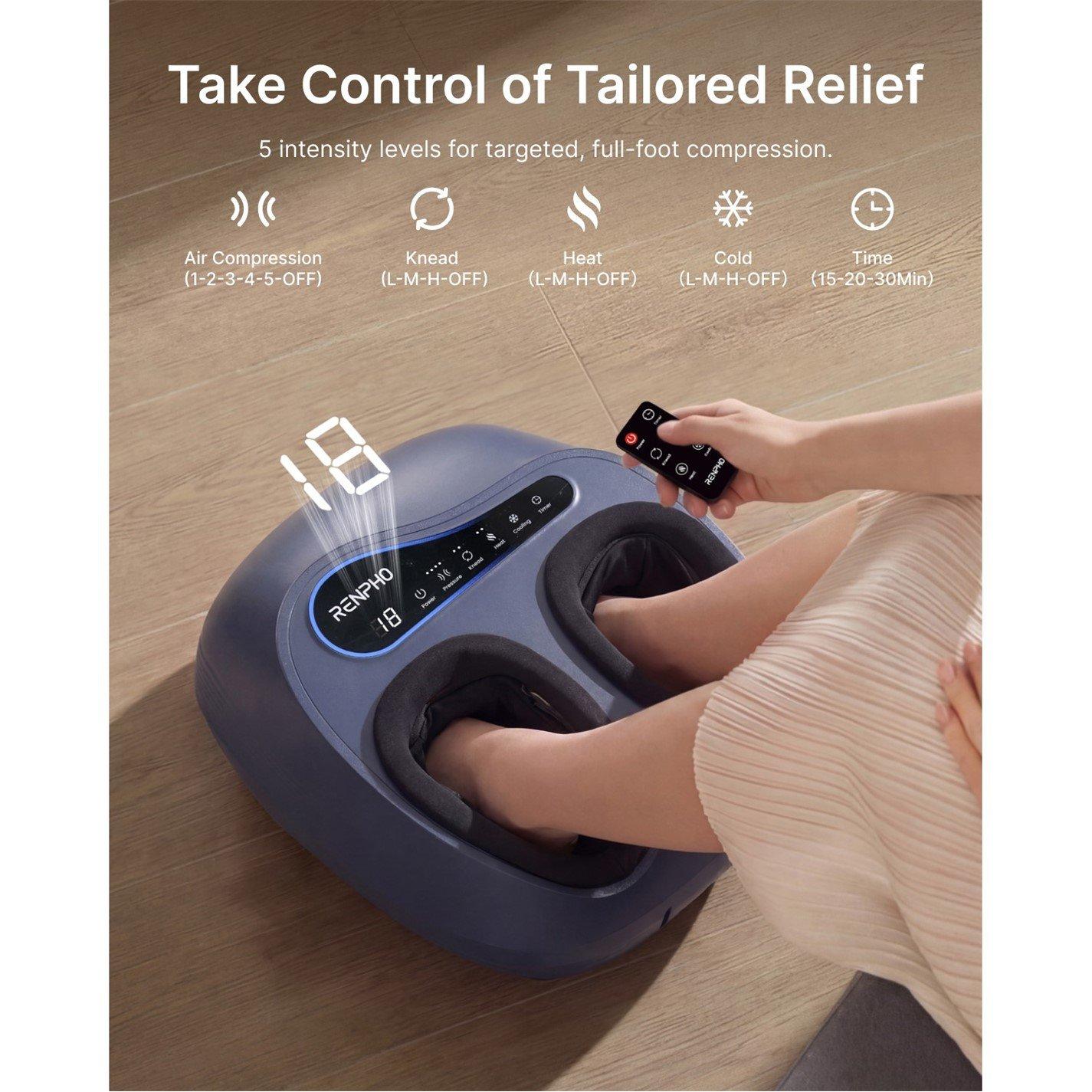 Black - Renpho - Shiatsu Foot Massager WMF08 with Cooling Function - 8