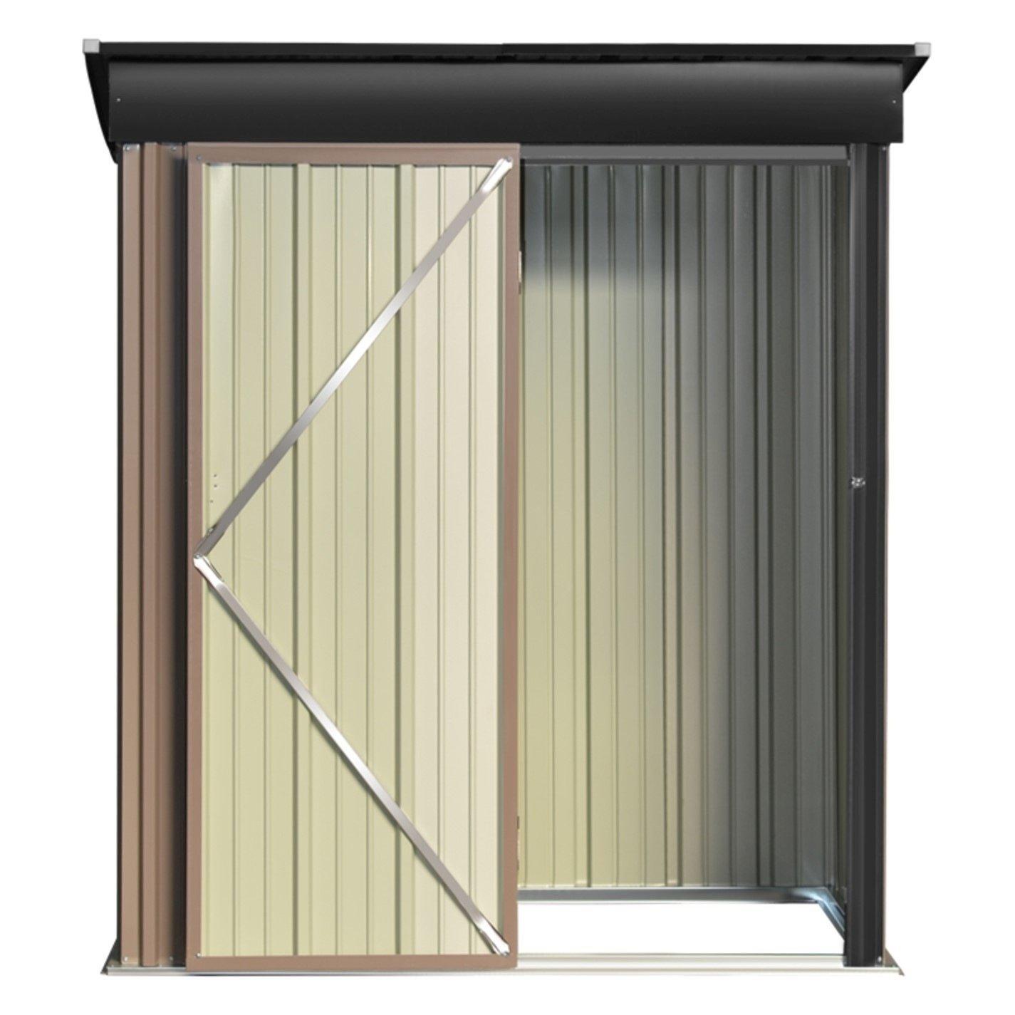 Brown - Breeins - Outdoor 3x5Fts Storage Metal Shed Brown - 4