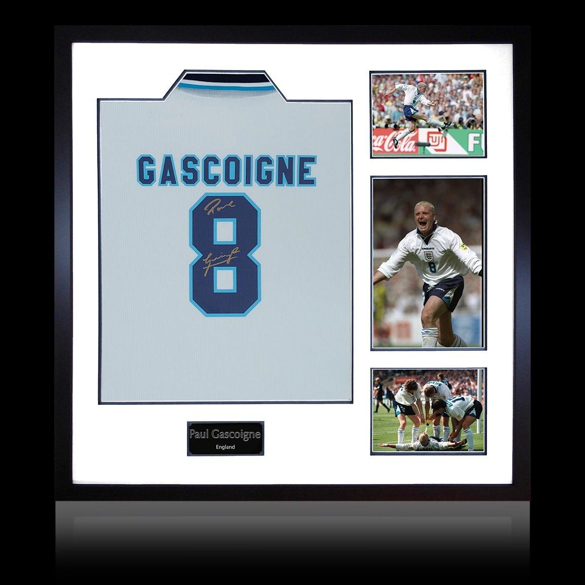 White - The Fan Cave - Paul Gascoigne Signed England 96 Shirt Elite Fram - 1