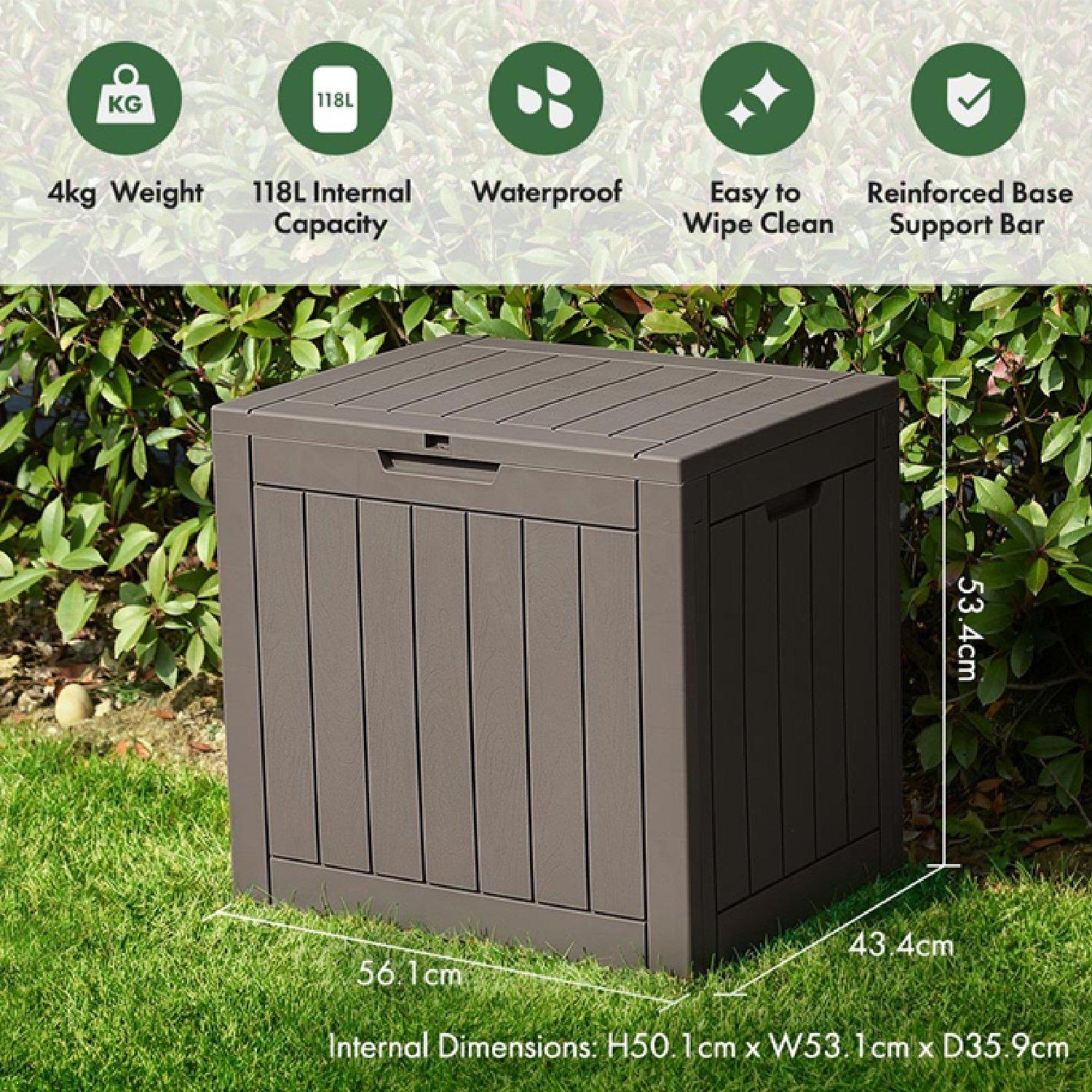Grey - VonHaus - Waterproof Garden Storage Box – 118L - 5