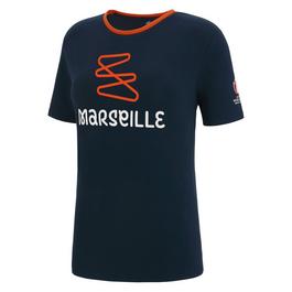 Macron T-shirt de la Coupe du Monde de Rugby Macron Marseille 2022/2023 pour femmes.