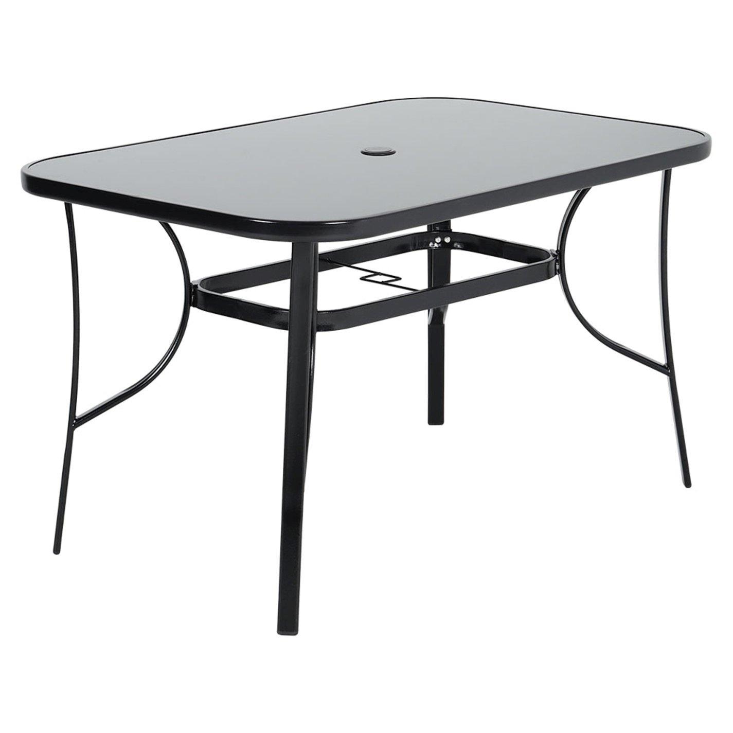 Black - Breeins - 1.2m Metallic Table with 6 Folding Chairs - 2