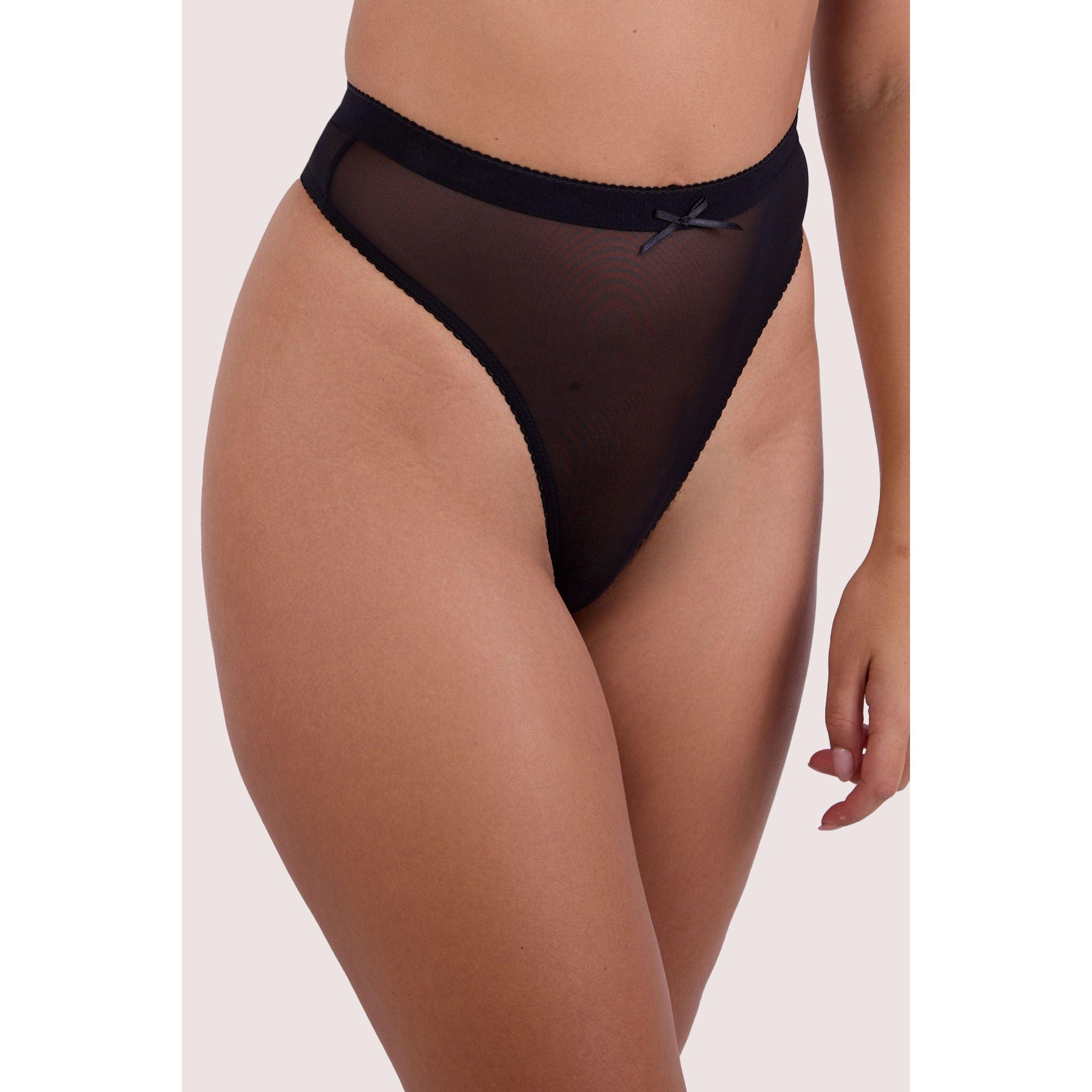 Black - Playful Promises - Josie Black Mesh High Waist Thong - 1