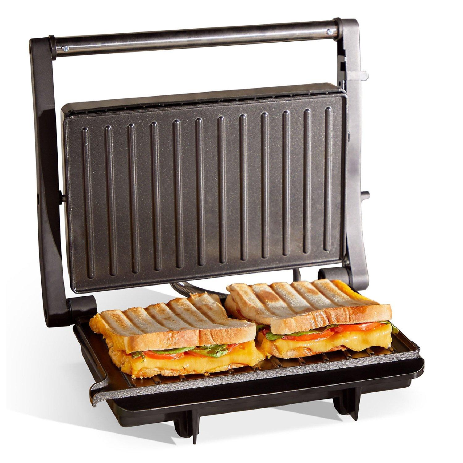 Black - VonShef - 2 Slice Sandwich Grill - 1