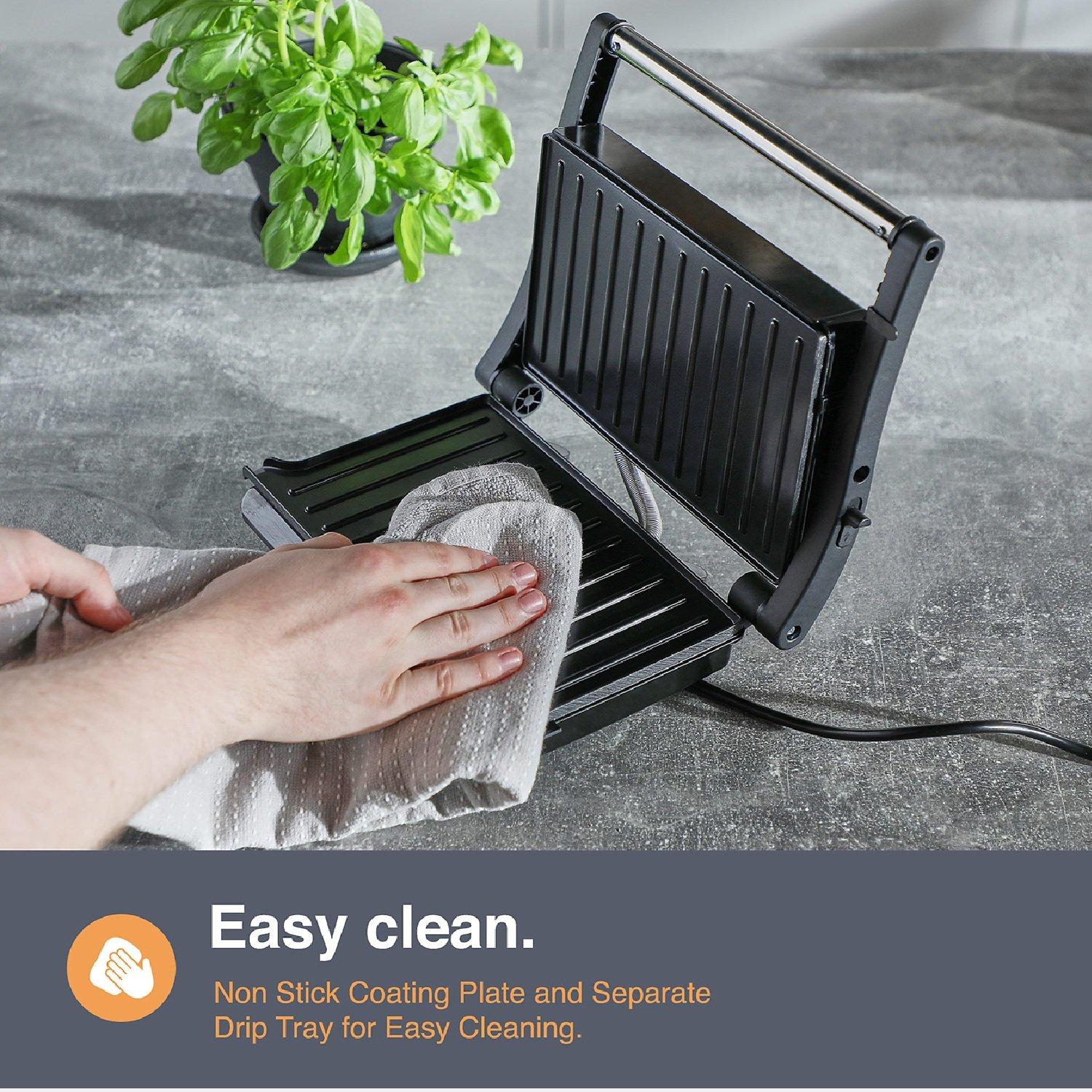 Black - VonShef - 2 Slice Sandwich Grill - 4