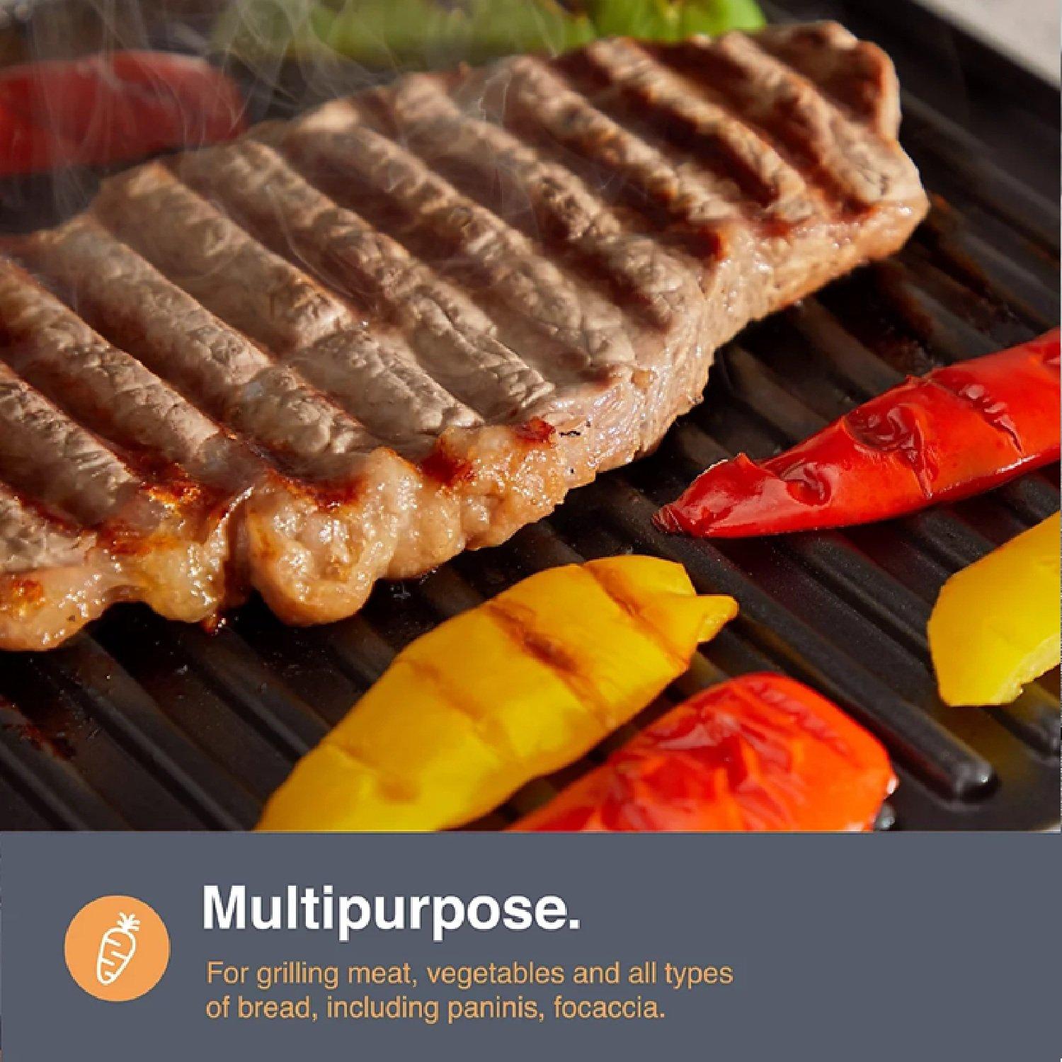 Black - VonShef - 2 Slice Sandwich Grill - 5