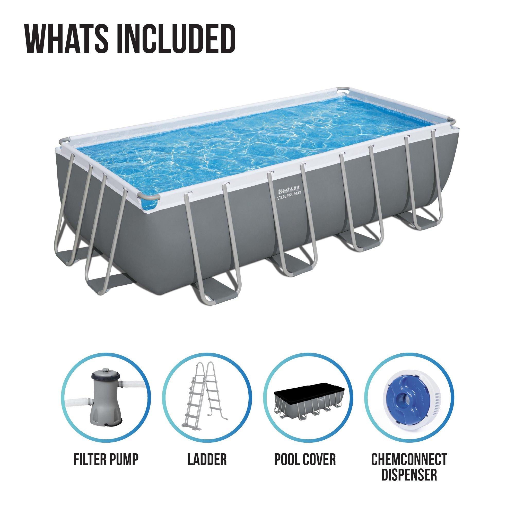 Grey - Bestway - Steel Pro MAX™ 16 x 8 x 48 Rectangular Pool Set - 6