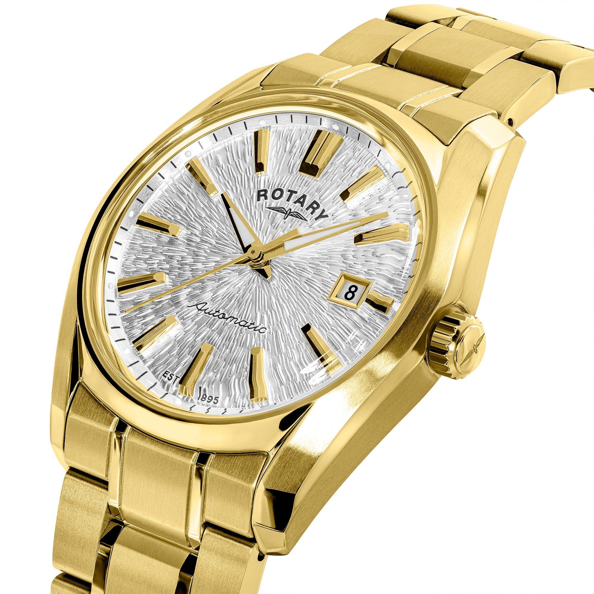 Gold - Rotary - Rotary Mens Lumen Gold Plated SS Bracelet Watch - 2