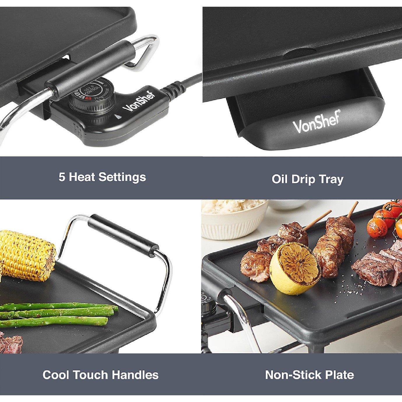 Silver - VonShef - Teppanyaki Grill - 3