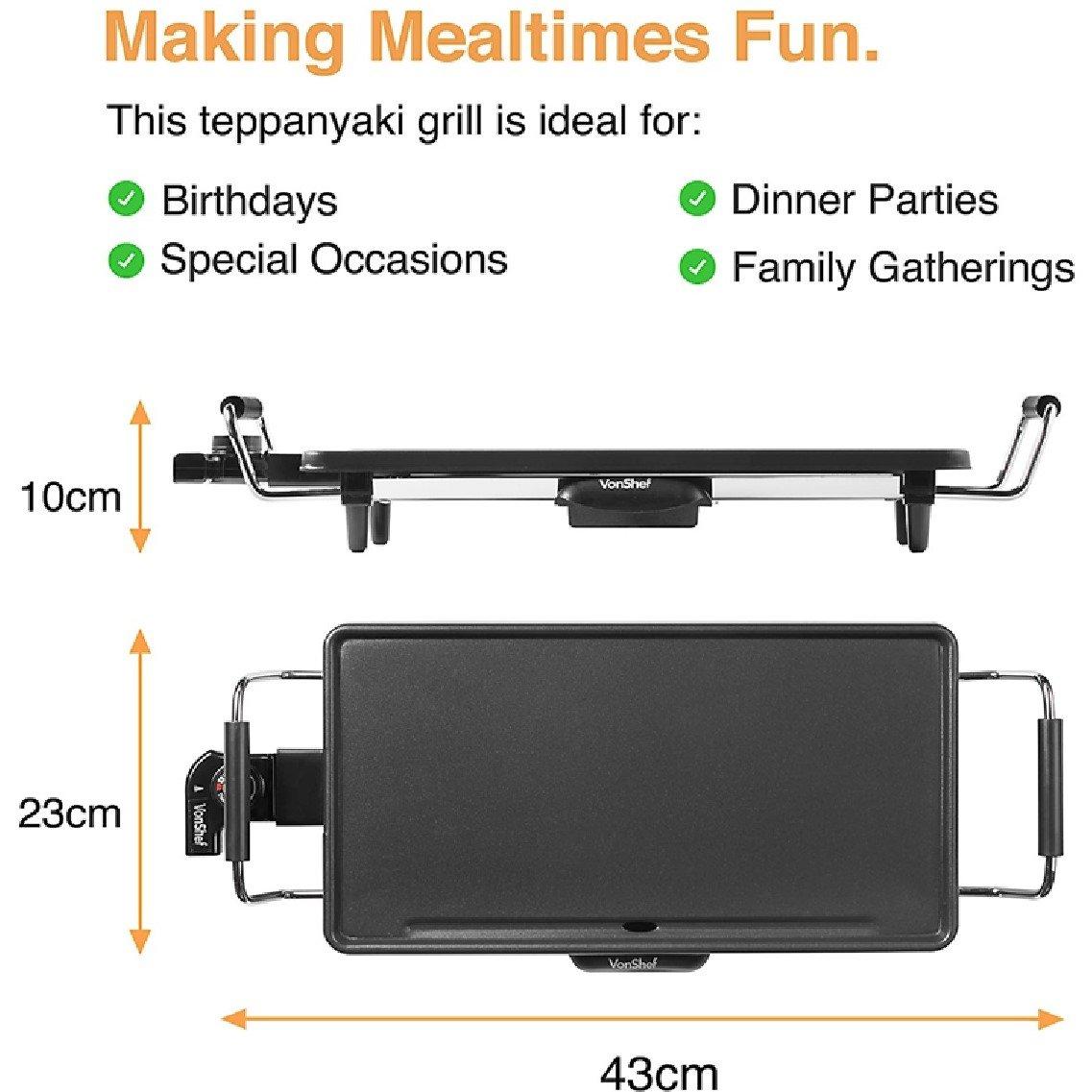 Silver - VonShef - Teppanyaki Grill - 4