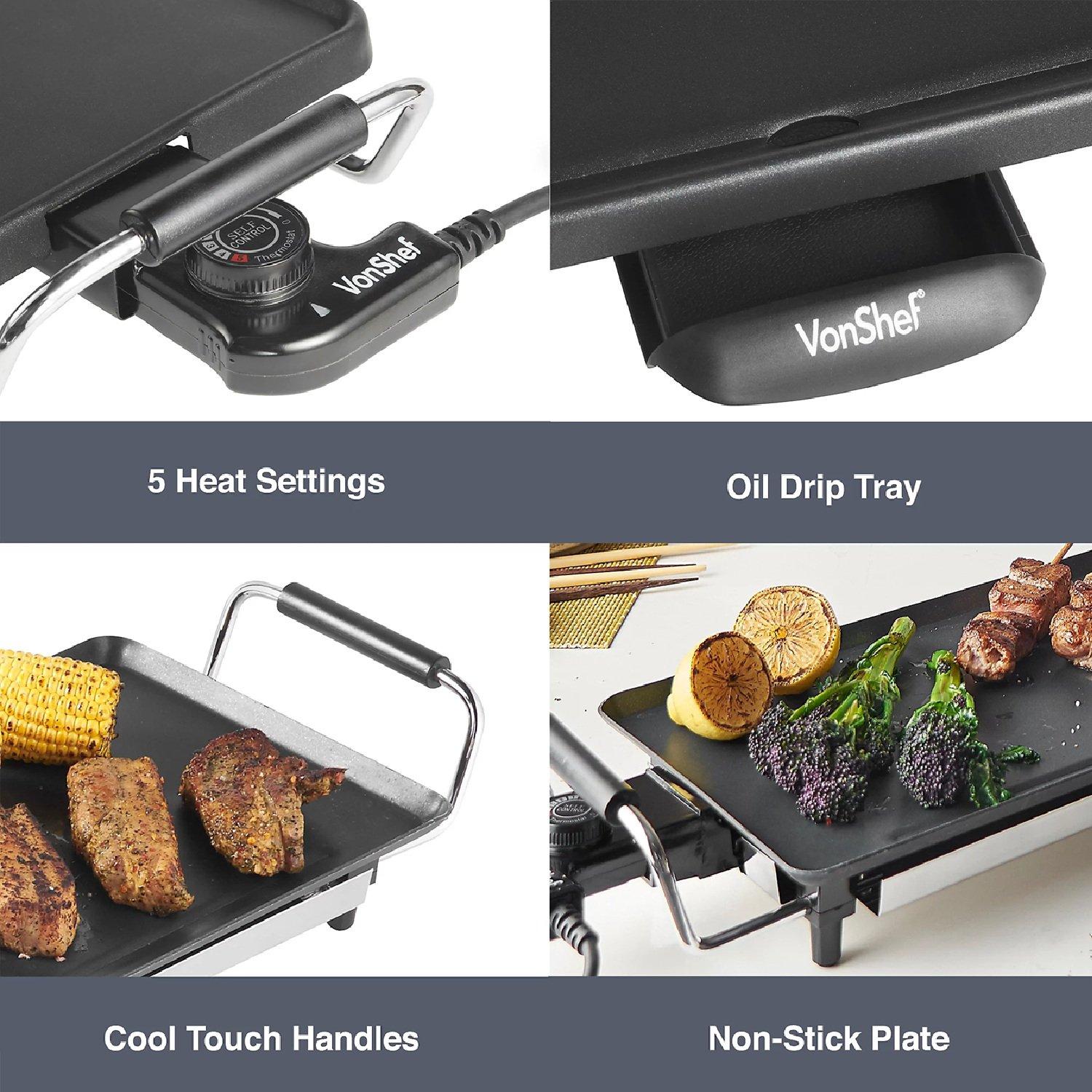 Silver - VonShef - XXL Teppanyaki Grill - 3