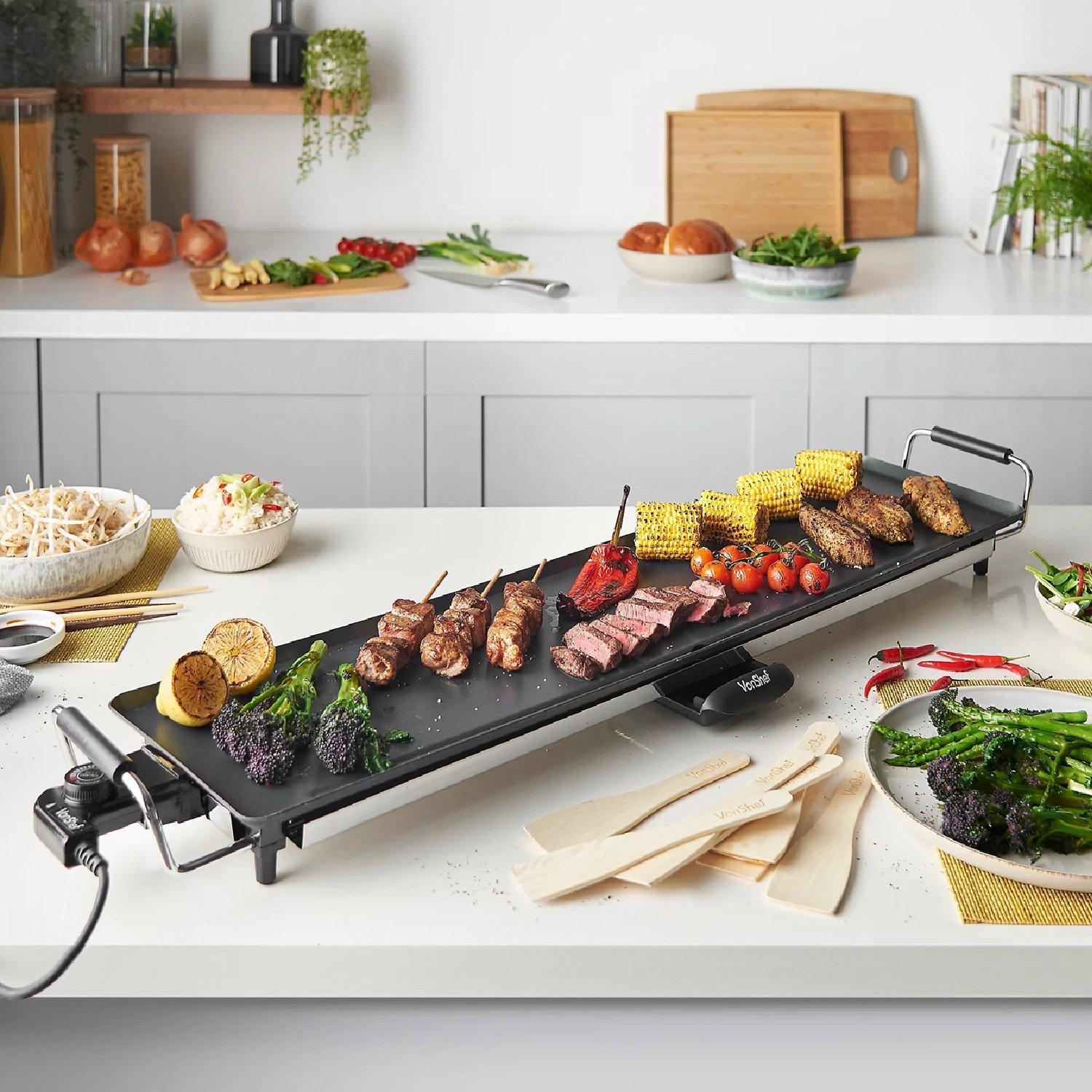 Silver - VonShef - XXL Teppanyaki Grill - 6