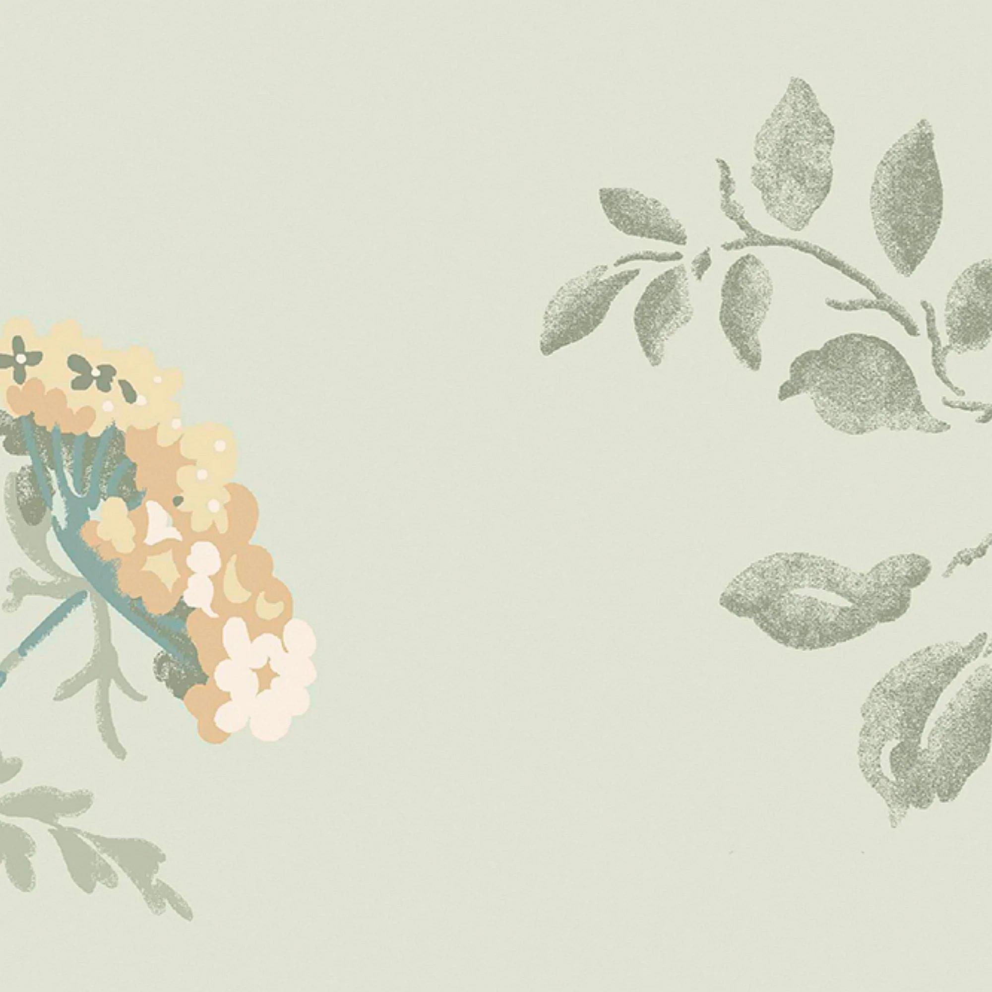 Sage - Cath Kidston - Birds and Roses Blue Wallpaper - 4