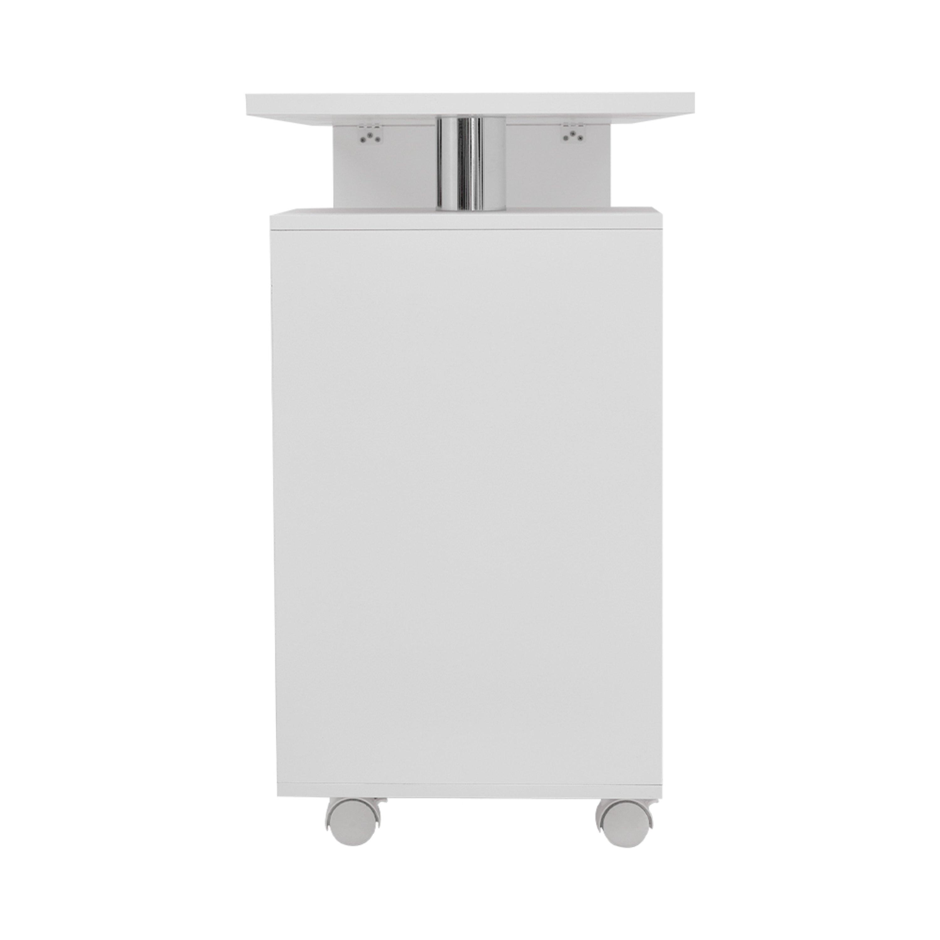 White - SHEONLY - 4 Drawers Nail Table Beauty Salon Desk on Wheels - 5